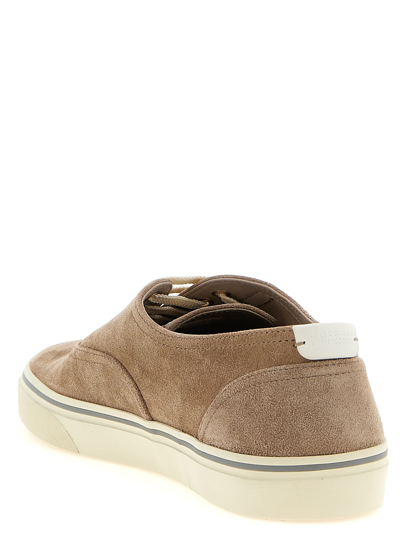 Brunello Cucinelli Beige Calfskin Low Top Sneakers Brunello Cucinelli