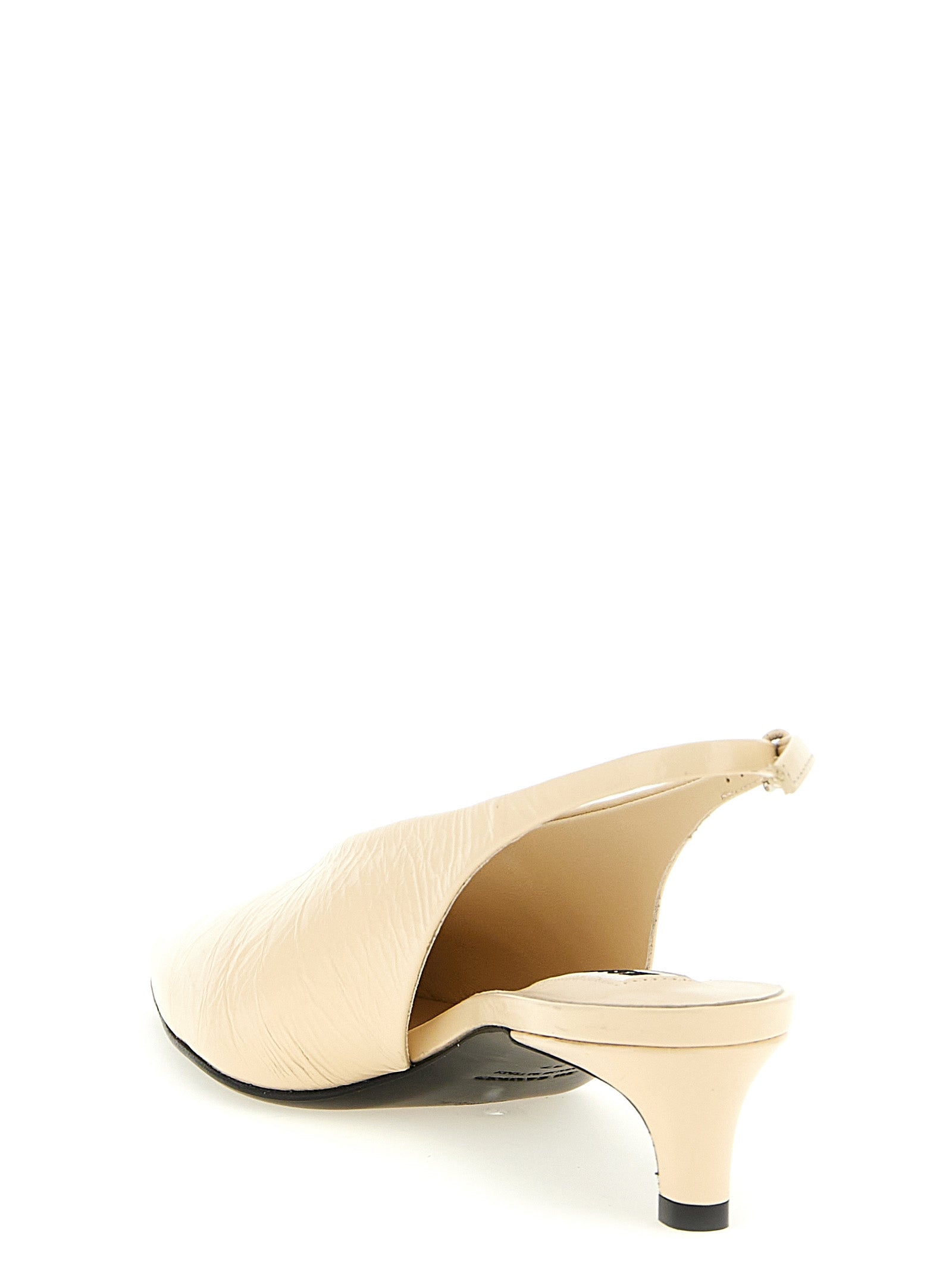 Jil Sander Beige Calfskin Mid Heel Pumps Jil Sander