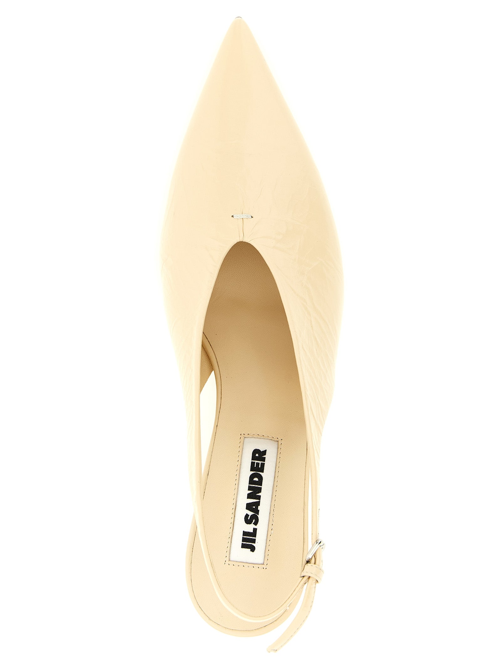 Jil Sander Beige Calfskin Mid Heel Pumps Jil Sander