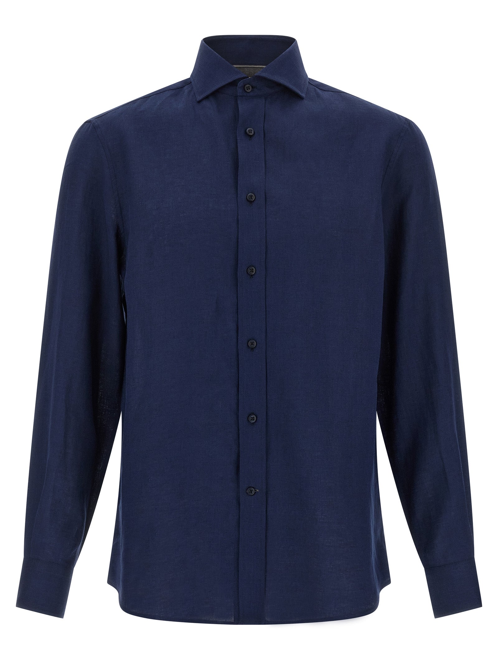 Brunello Cucinelli Blue Linen Blouse Brunello Cucinelli