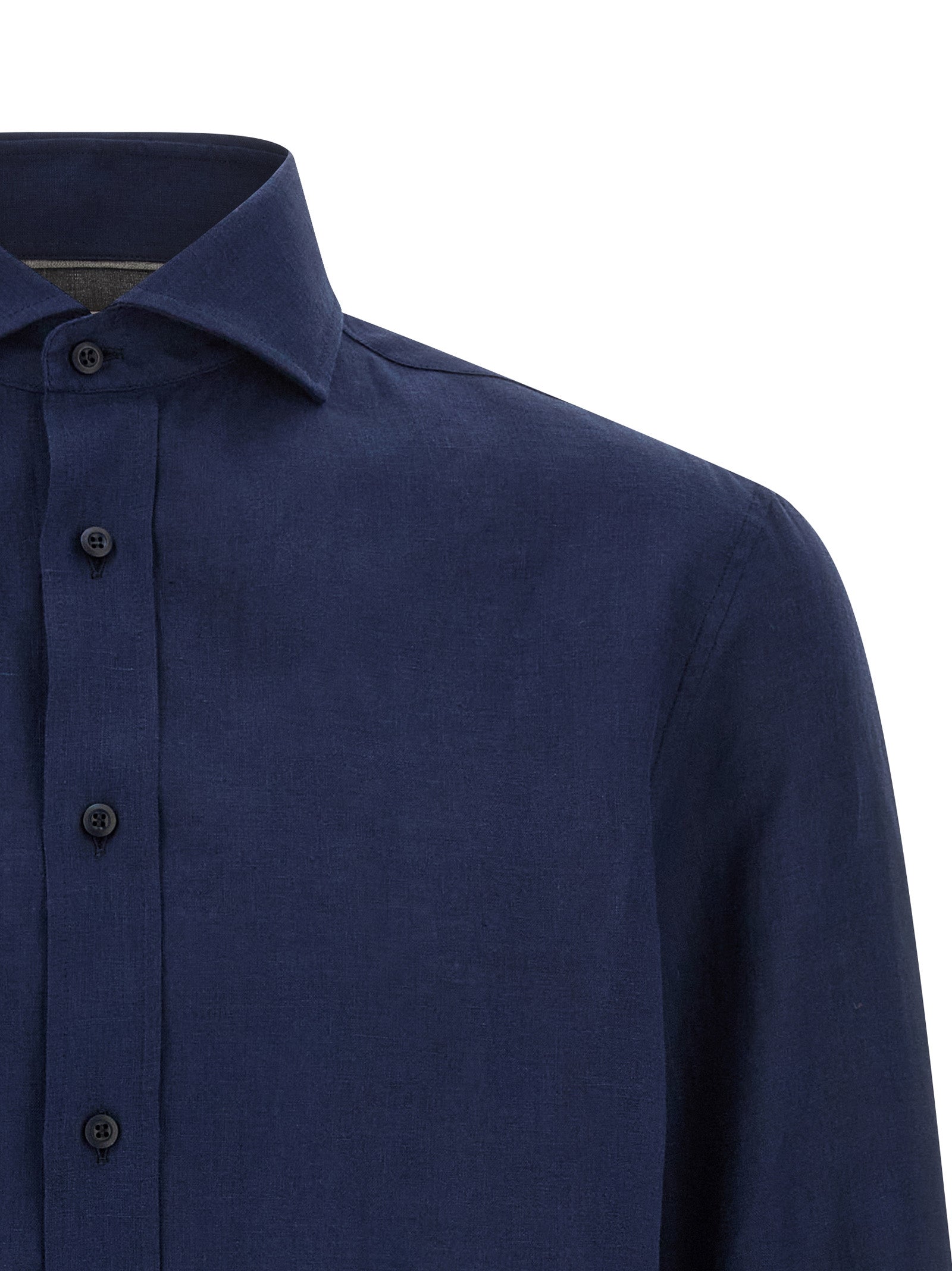 Brunello Cucinelli Blue Linen Blouse Brunello Cucinelli