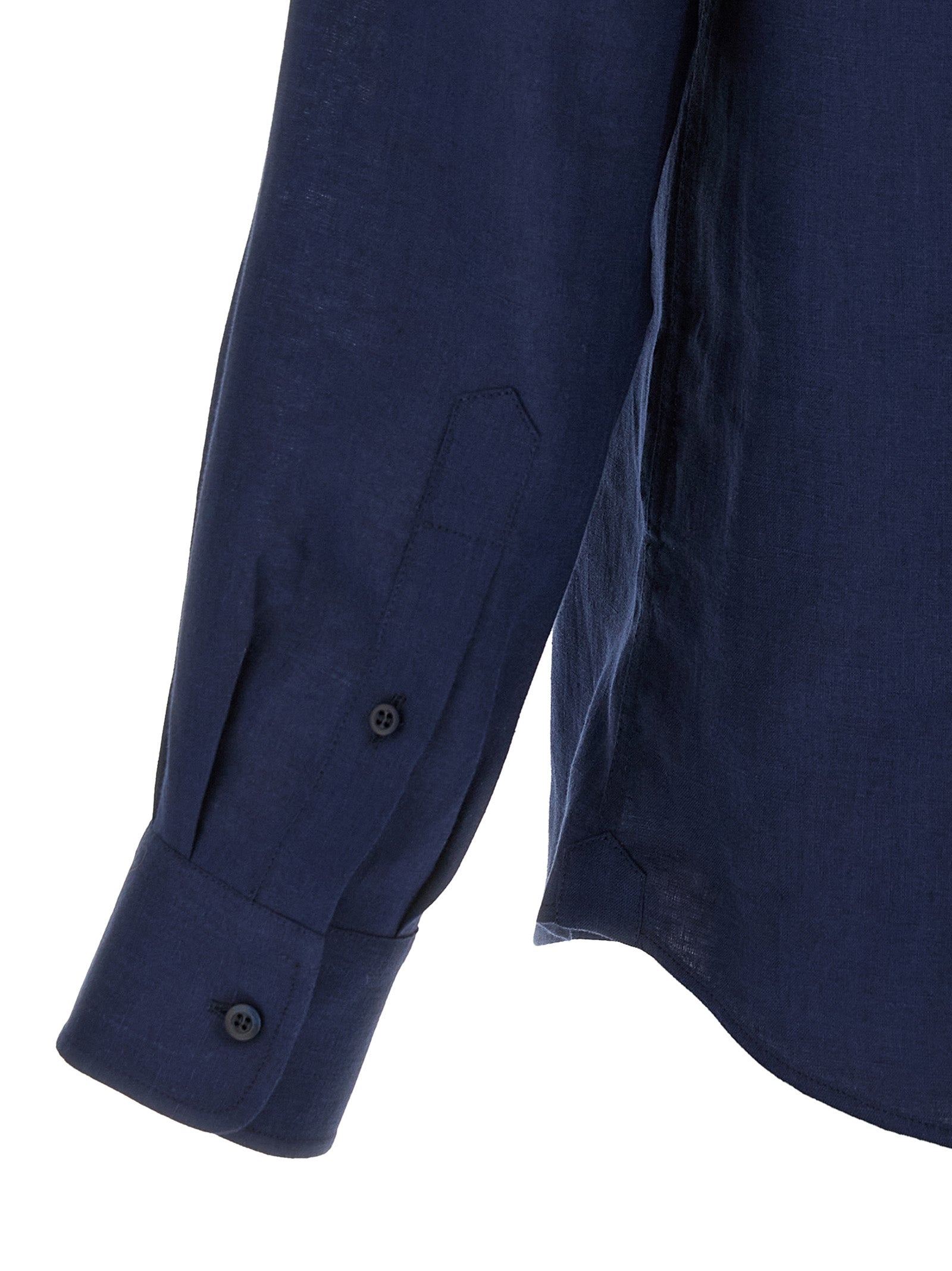 Brunello Cucinelli Blue Linen Blouse Brunello Cucinelli
