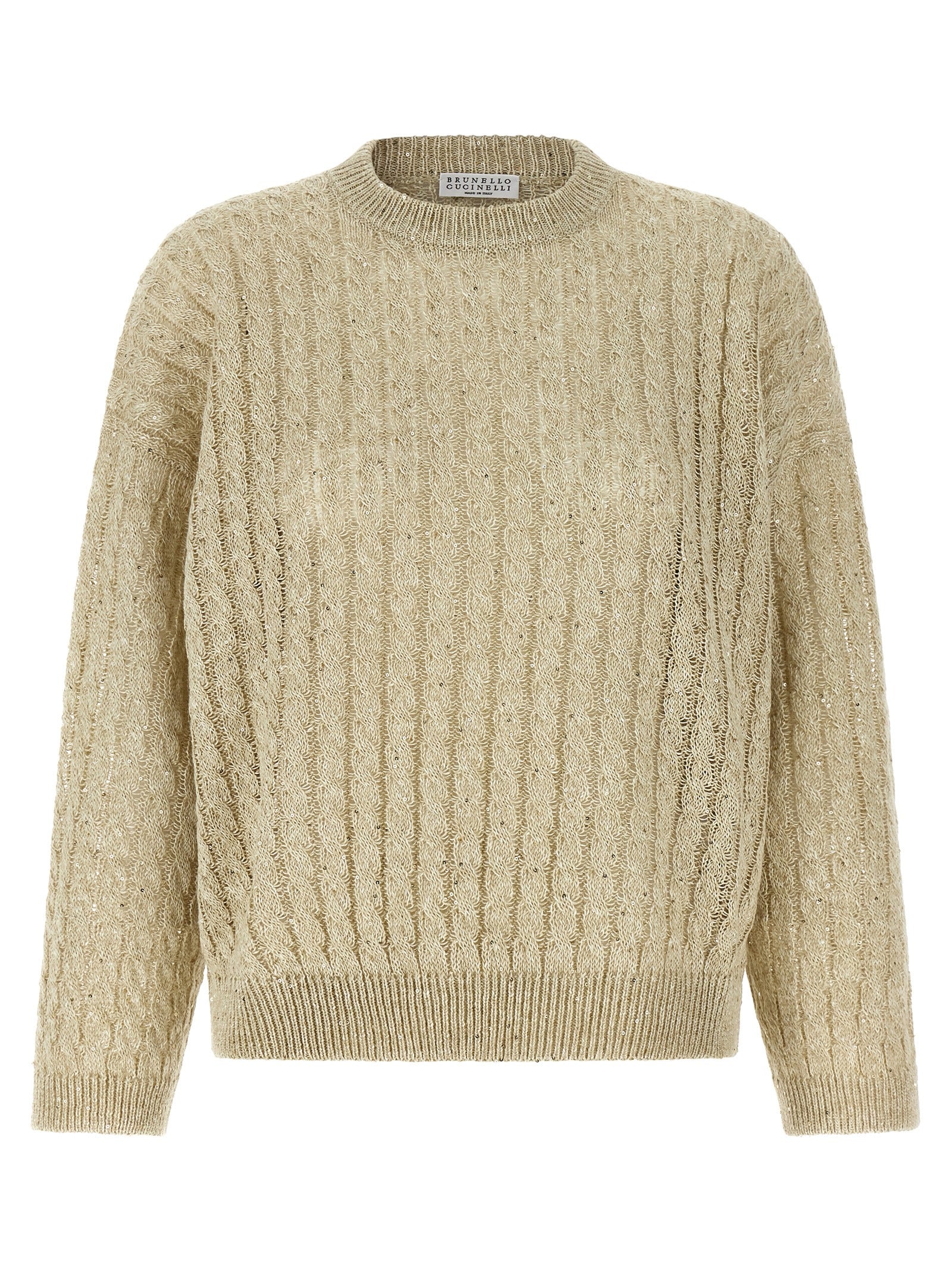 Brunello Cucinelli Beige Linen Cardigan Brunello Cucinelli