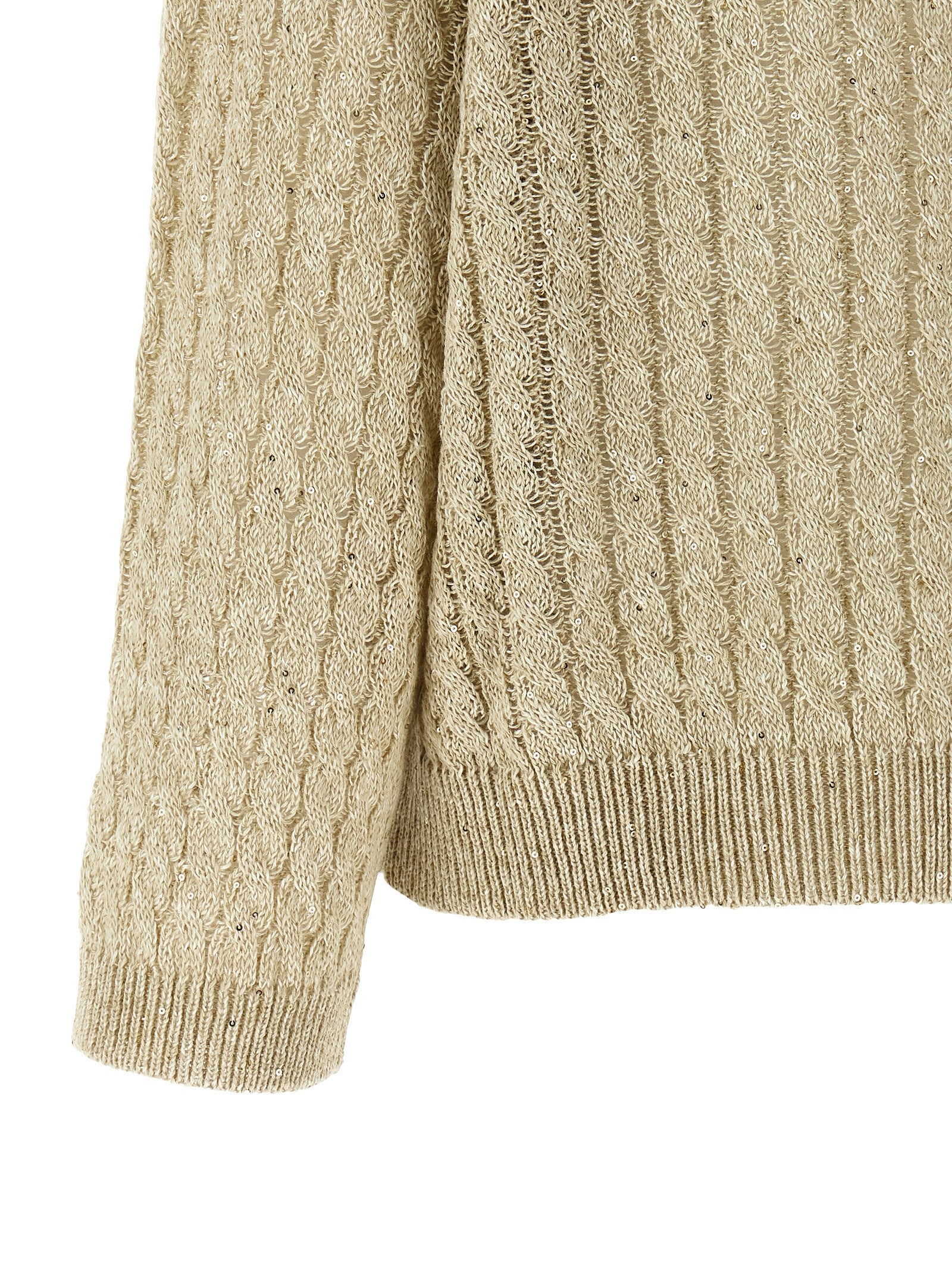 Brunello Cucinelli Beige Linen Cardigan Brunello Cucinelli
