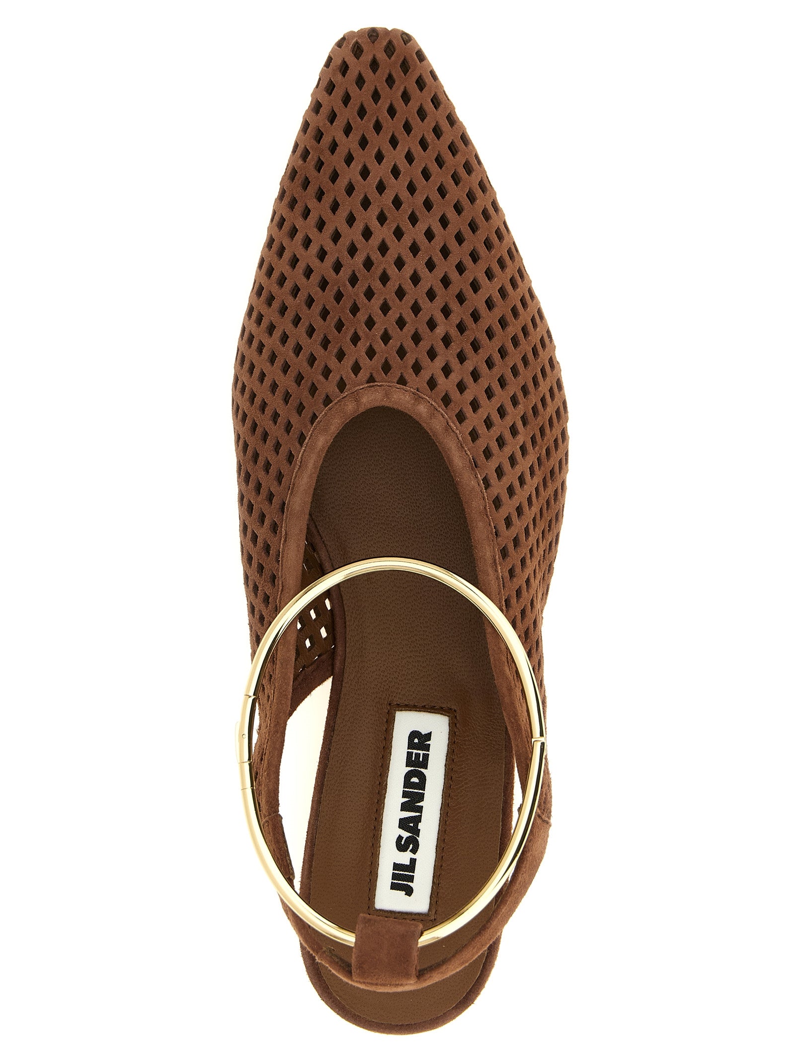 Jil Sander Brown Goatskin Ballet Flats Jil Sander
