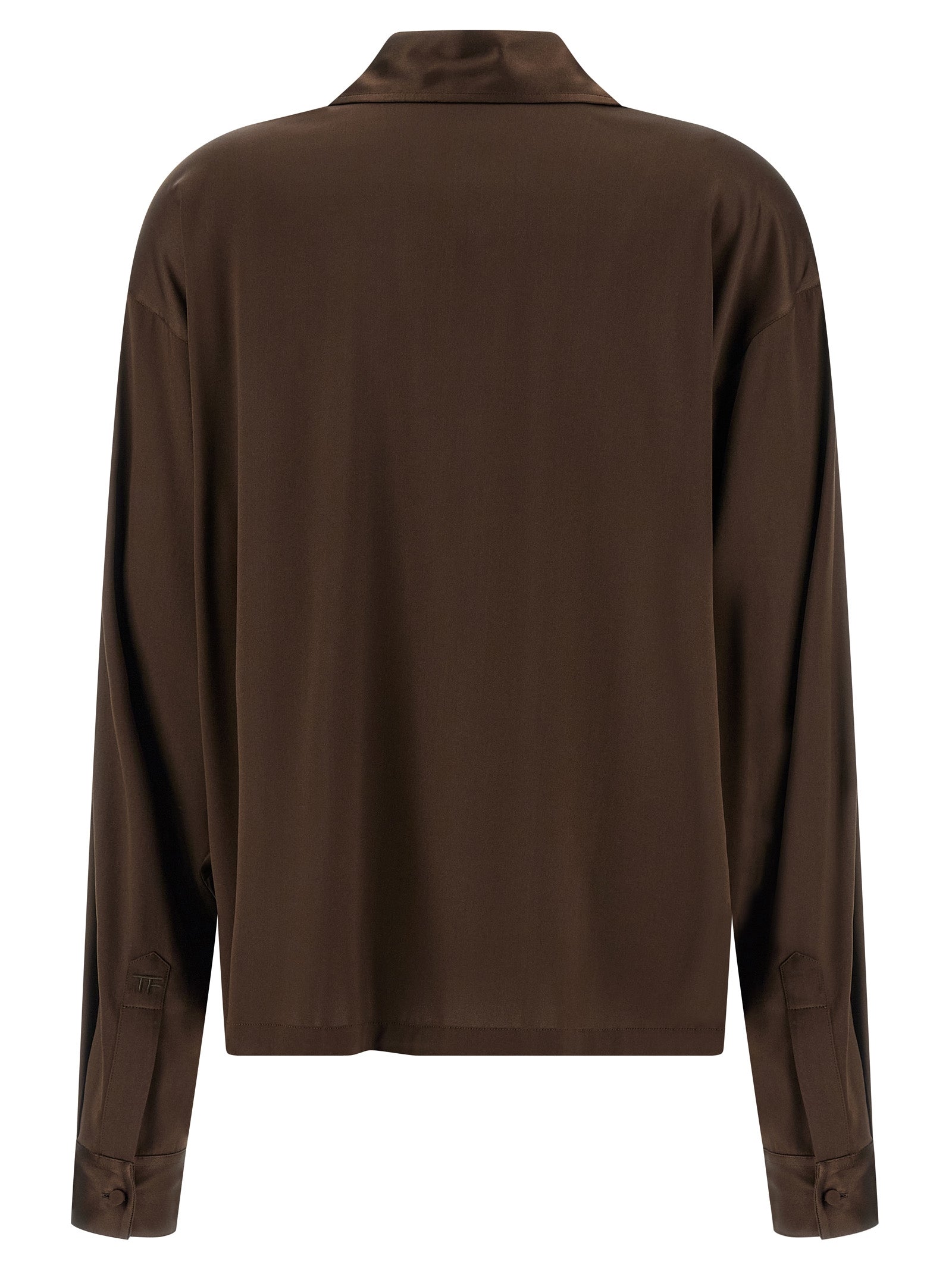 Tom Ford Brown Silk Polo Shirt Tom Ford