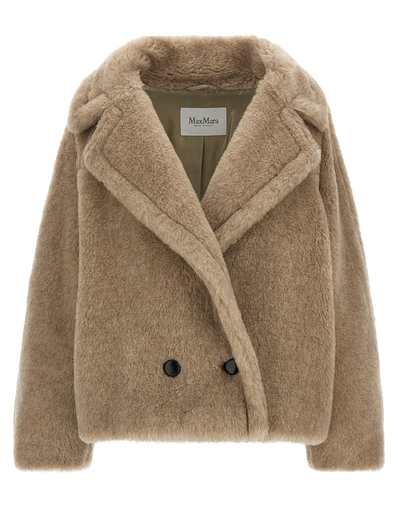 Max Mara Beige Alpaca Leather Coat Max Mara