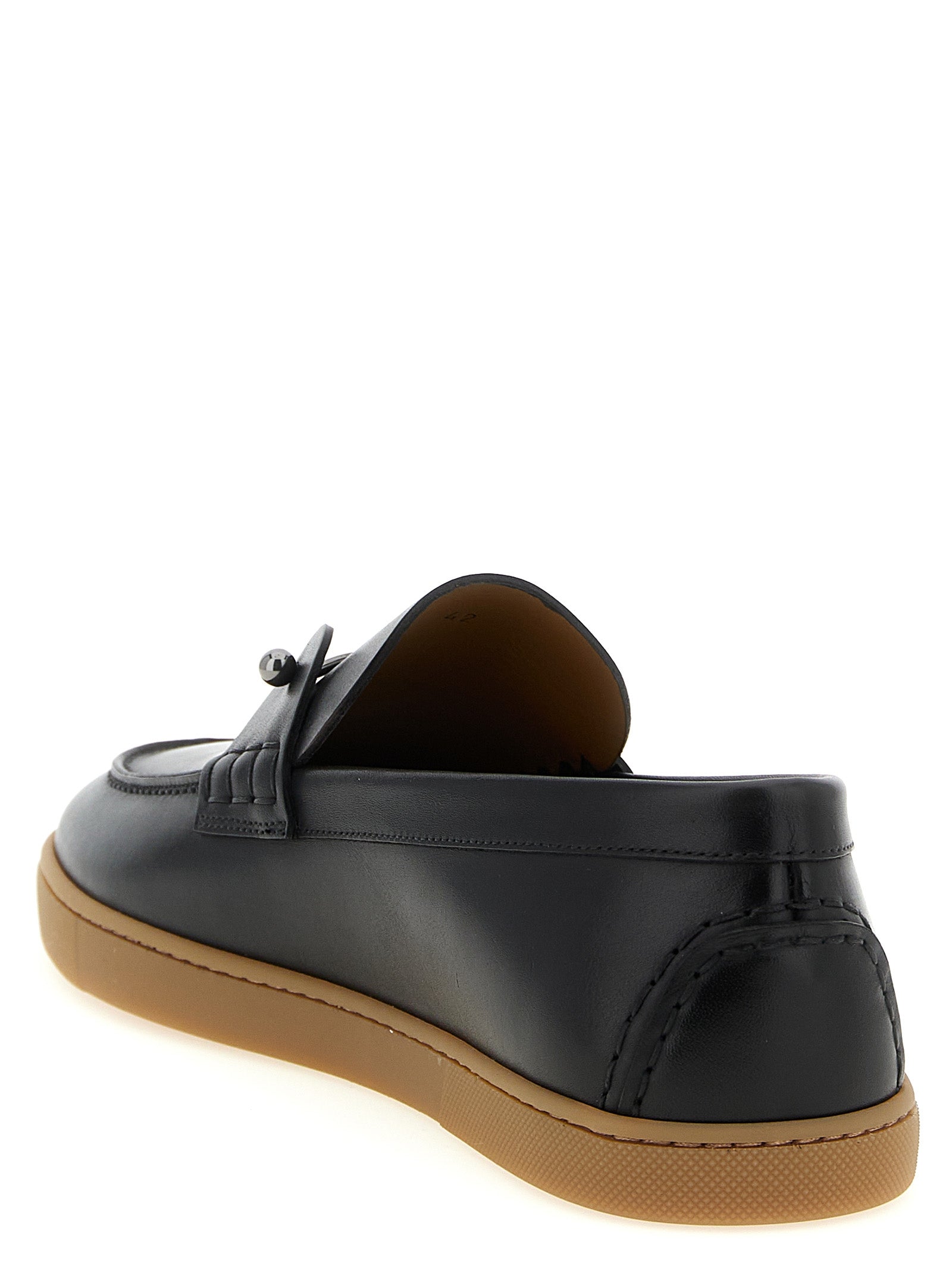 Christian Louboutin Black Calfskin Slip-On Loafers Christian Louboutin