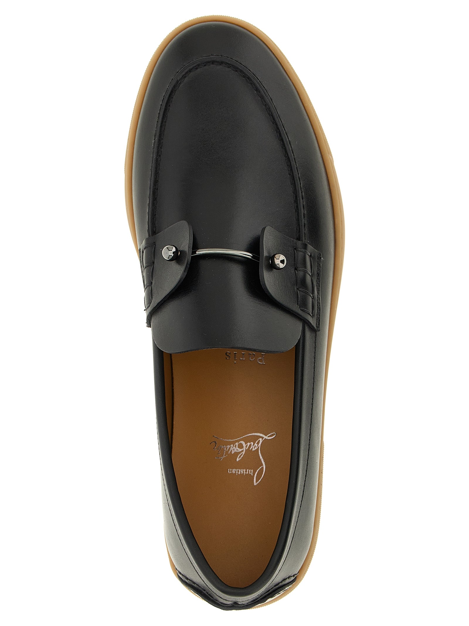 Christian Louboutin Black Calfskin Slip-On Loafers Christian Louboutin