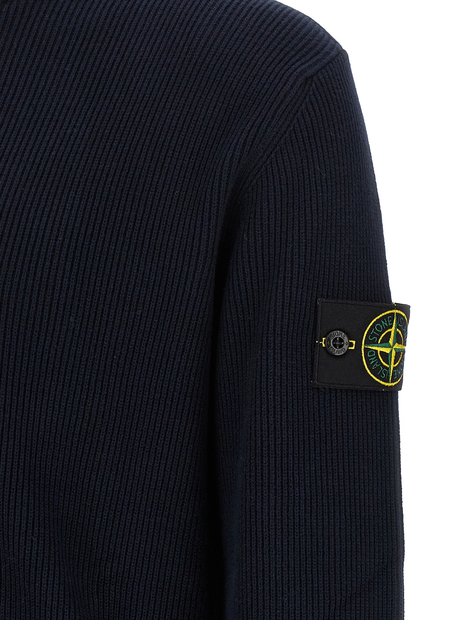 Stone Island Blue Cotton Cardigan Stone Island