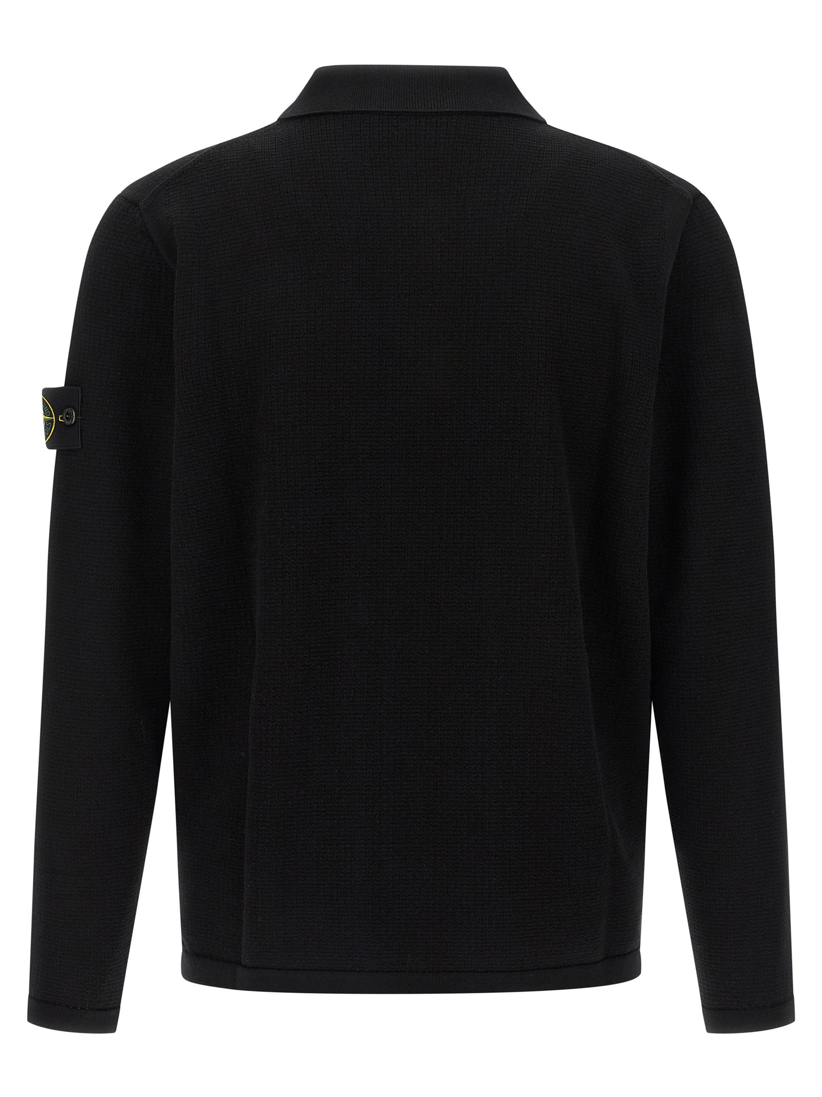 Stone Island Black Cotton Polo Shirt Stone Island