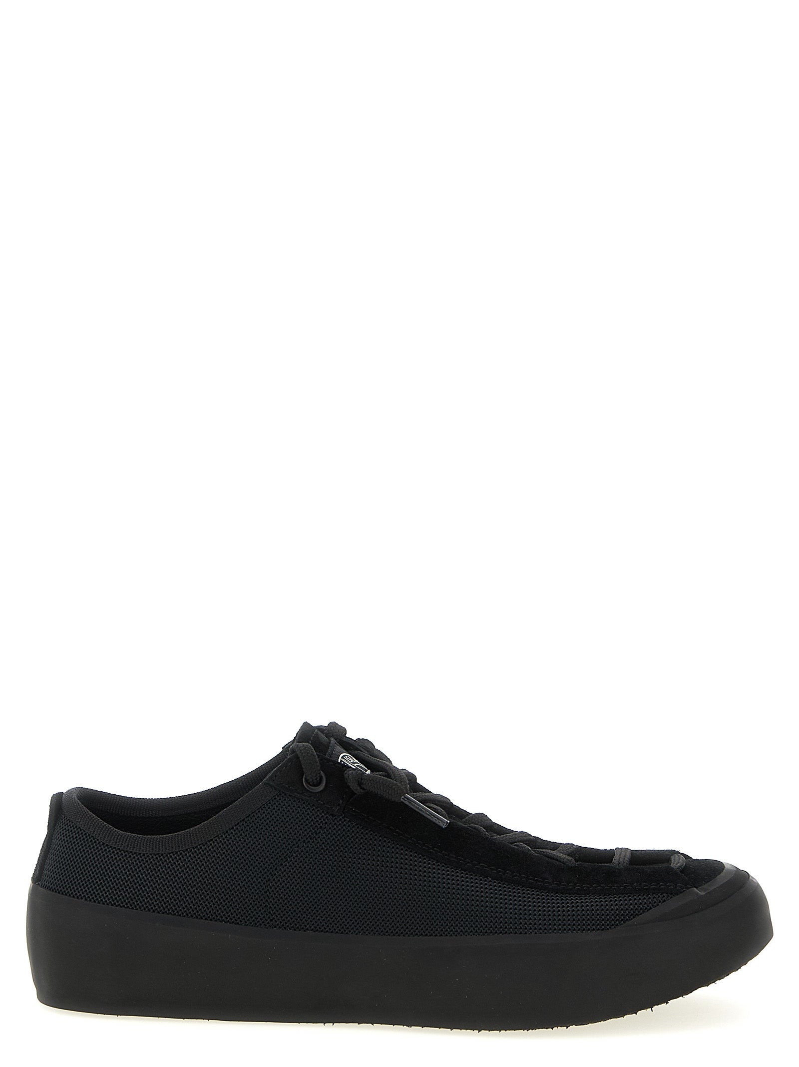 Stone Island Black Calfskin Athletic Sneakers Stone Island