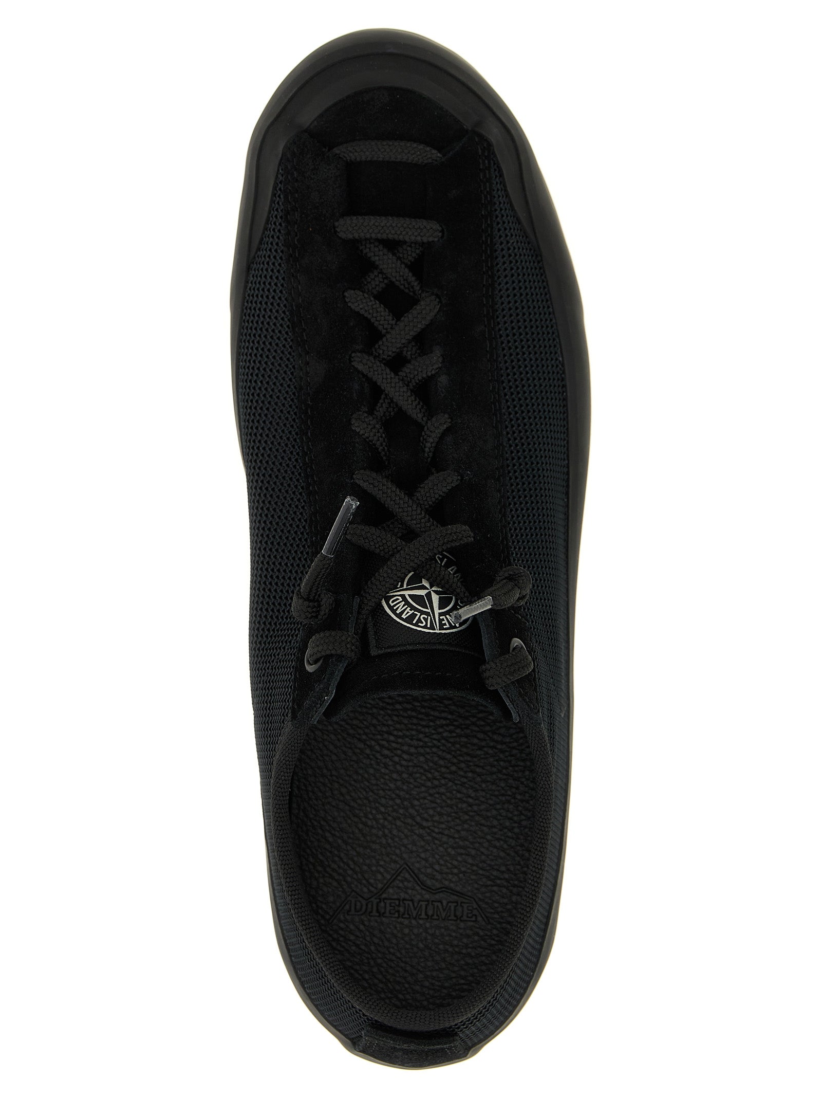 Stone Island Black Calfskin Athletic Sneakers Stone Island