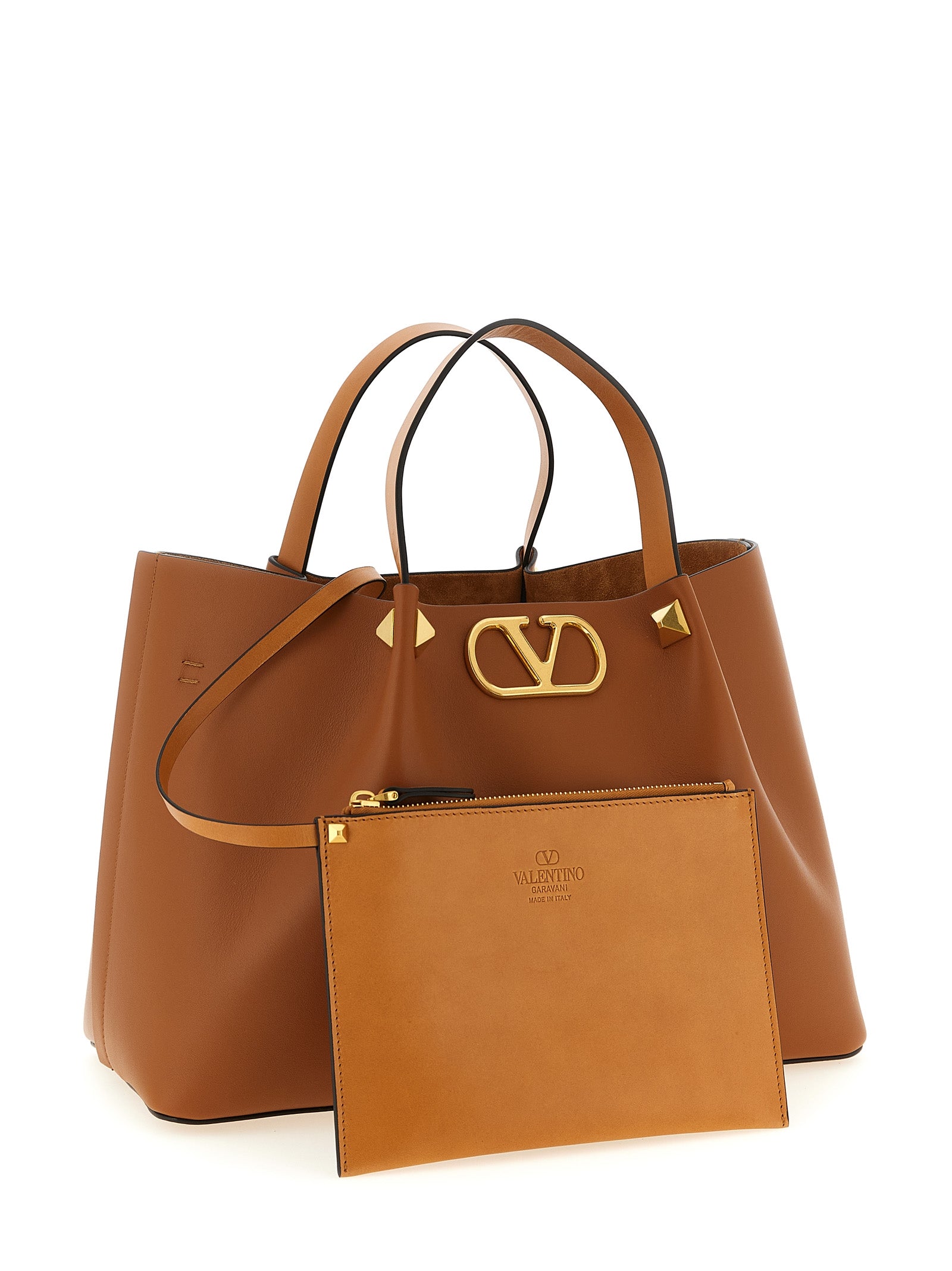 Valentino Garavani Brown Calfskin Tote Bag Valentino Garavani