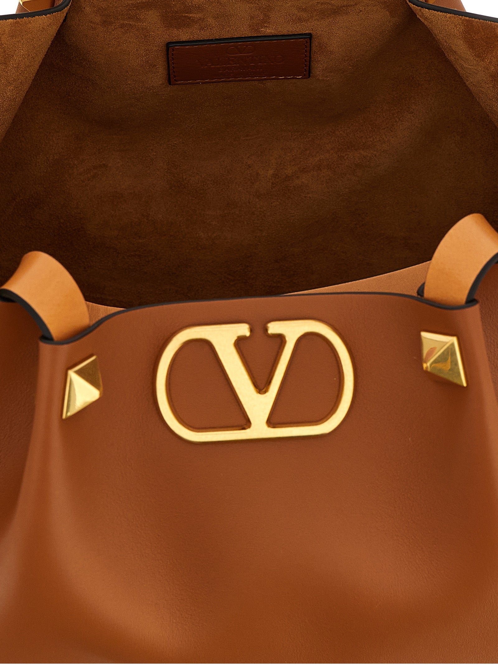 Valentino Garavani Brown Calfskin Tote Bag Valentino Garavani