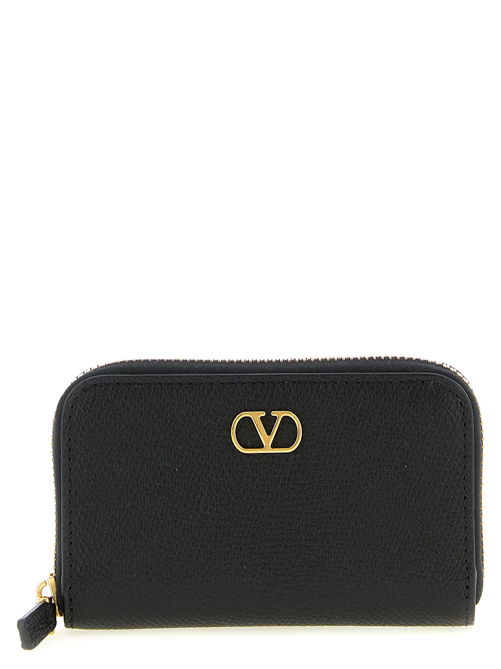 Valentino Garavani Black Calfskin Cardholder Valentino Garavani