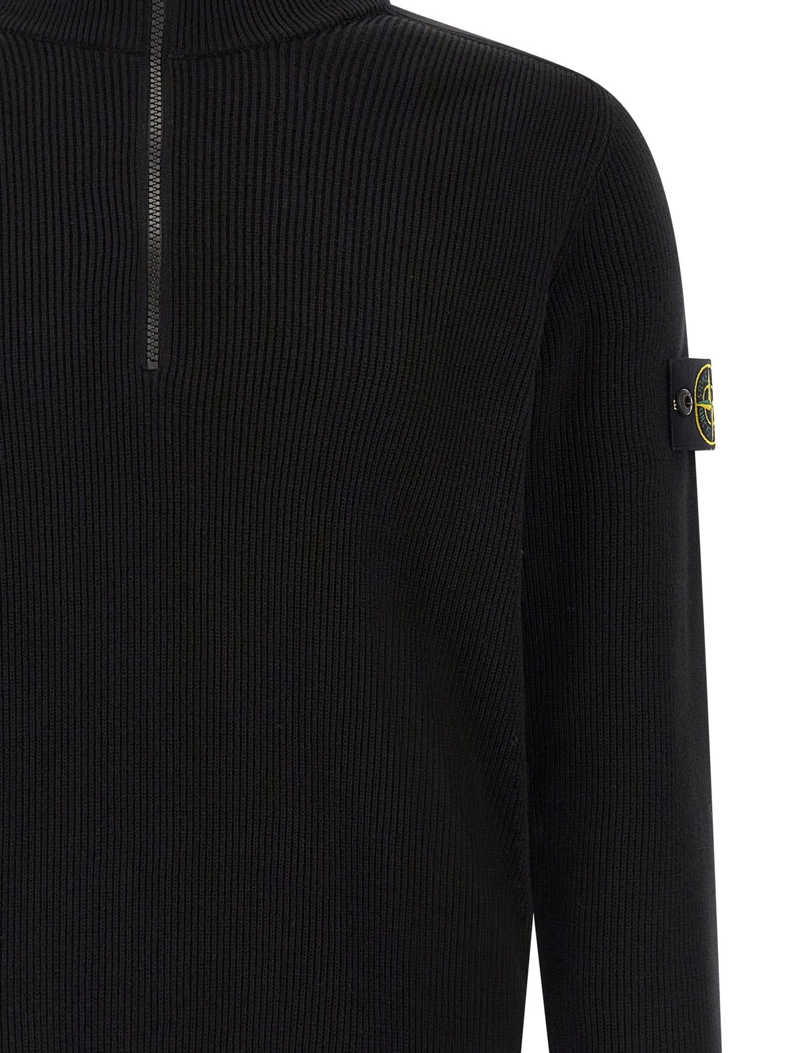 Stone Island Black Cotton Cardigan Stone Island