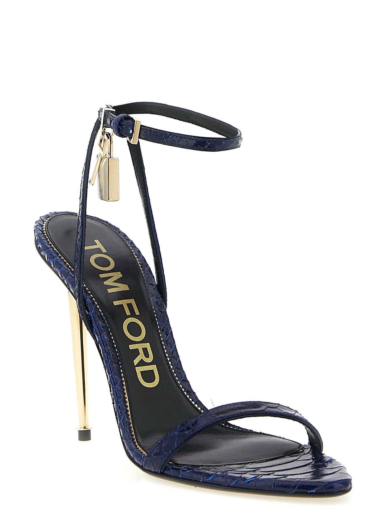 Tom Ford Blue Calfskin Stiletto Heel Sandals Tom Ford