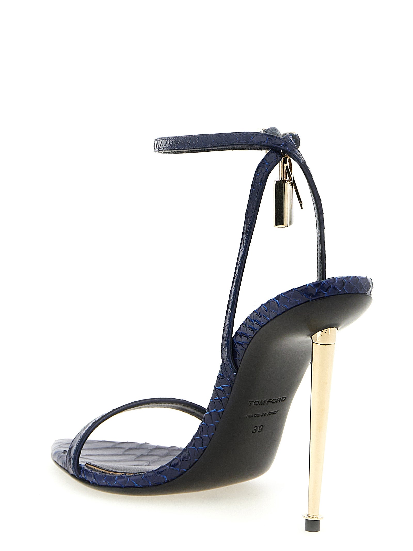 Tom Ford Blue Calfskin Stiletto Heel Sandals Tom Ford