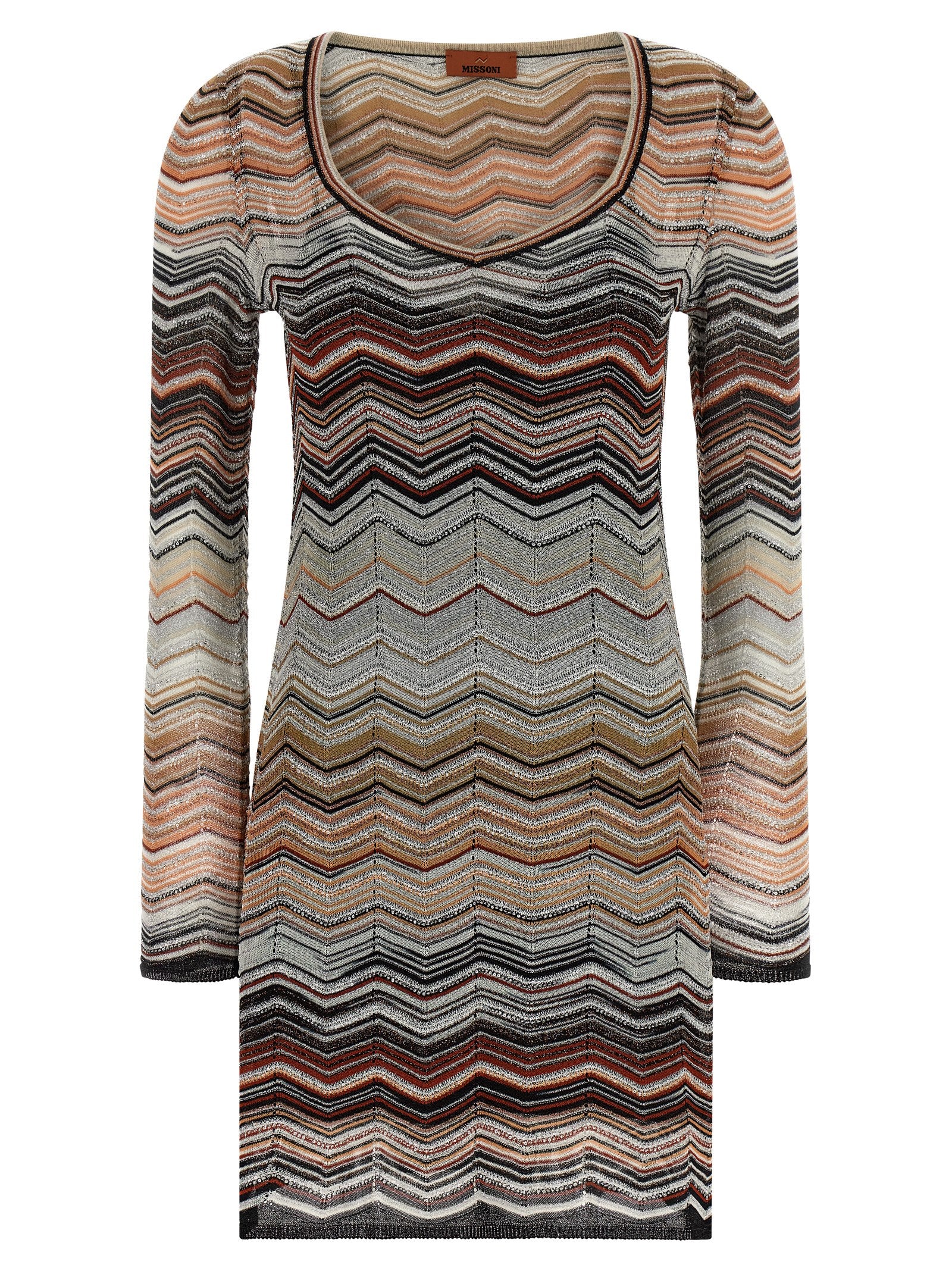 Missoni Brown Viscose Short Dress Missoni