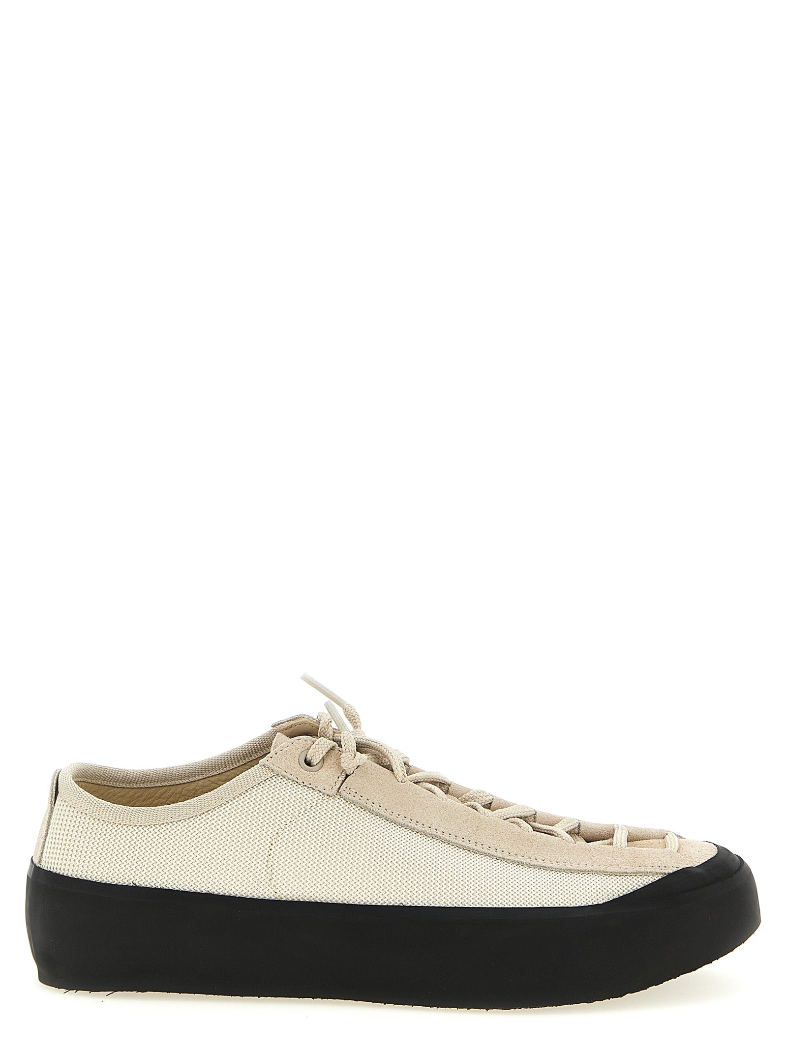 Stone Island Beige Calfskin Low Top Sneakers Stone Island