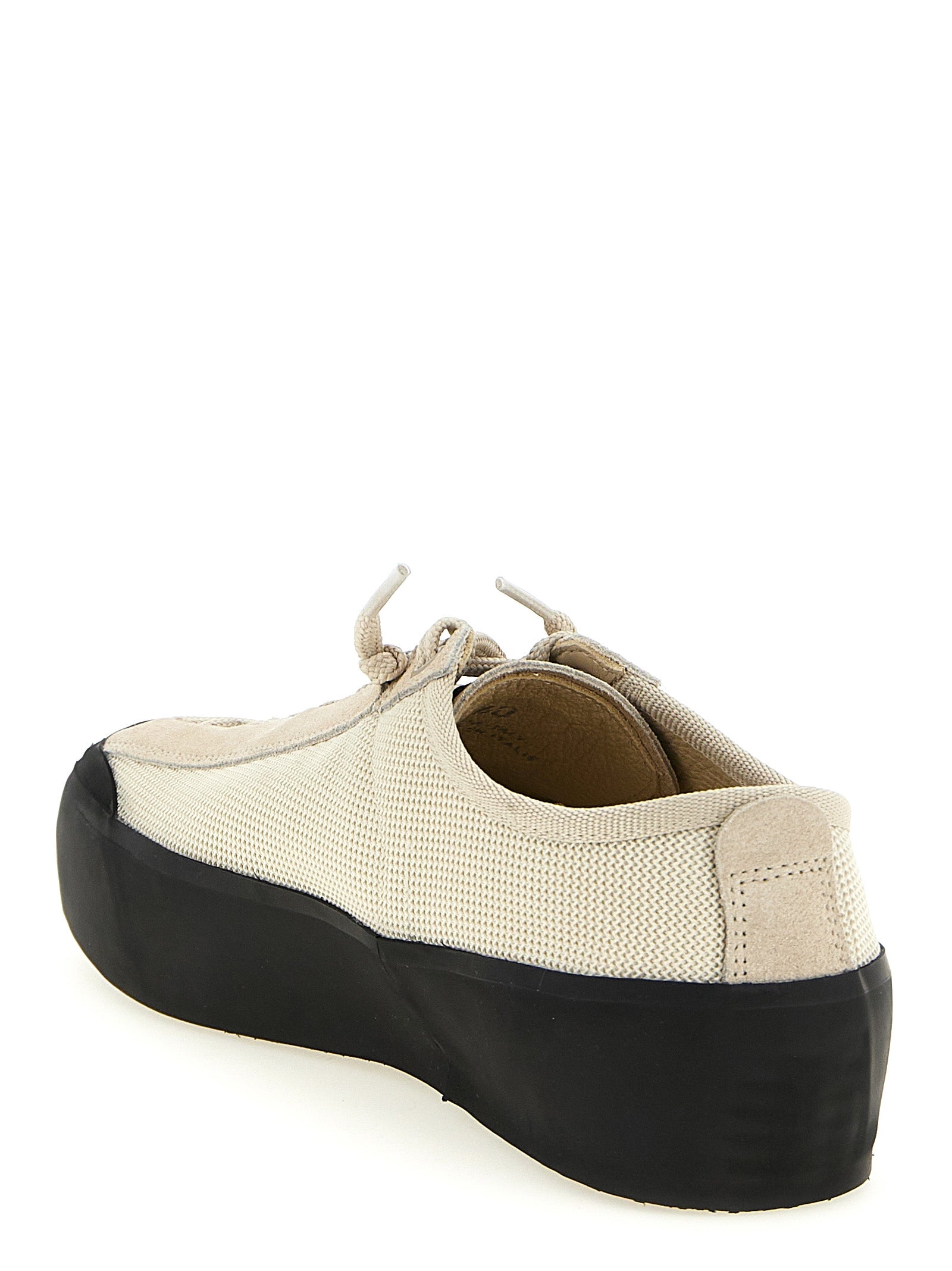 Stone Island Beige Calfskin Low Top Sneakers Stone Island