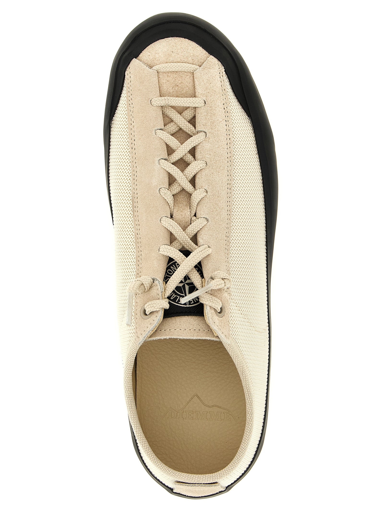 Stone Island Beige Calfskin Low Top Sneakers Stone Island