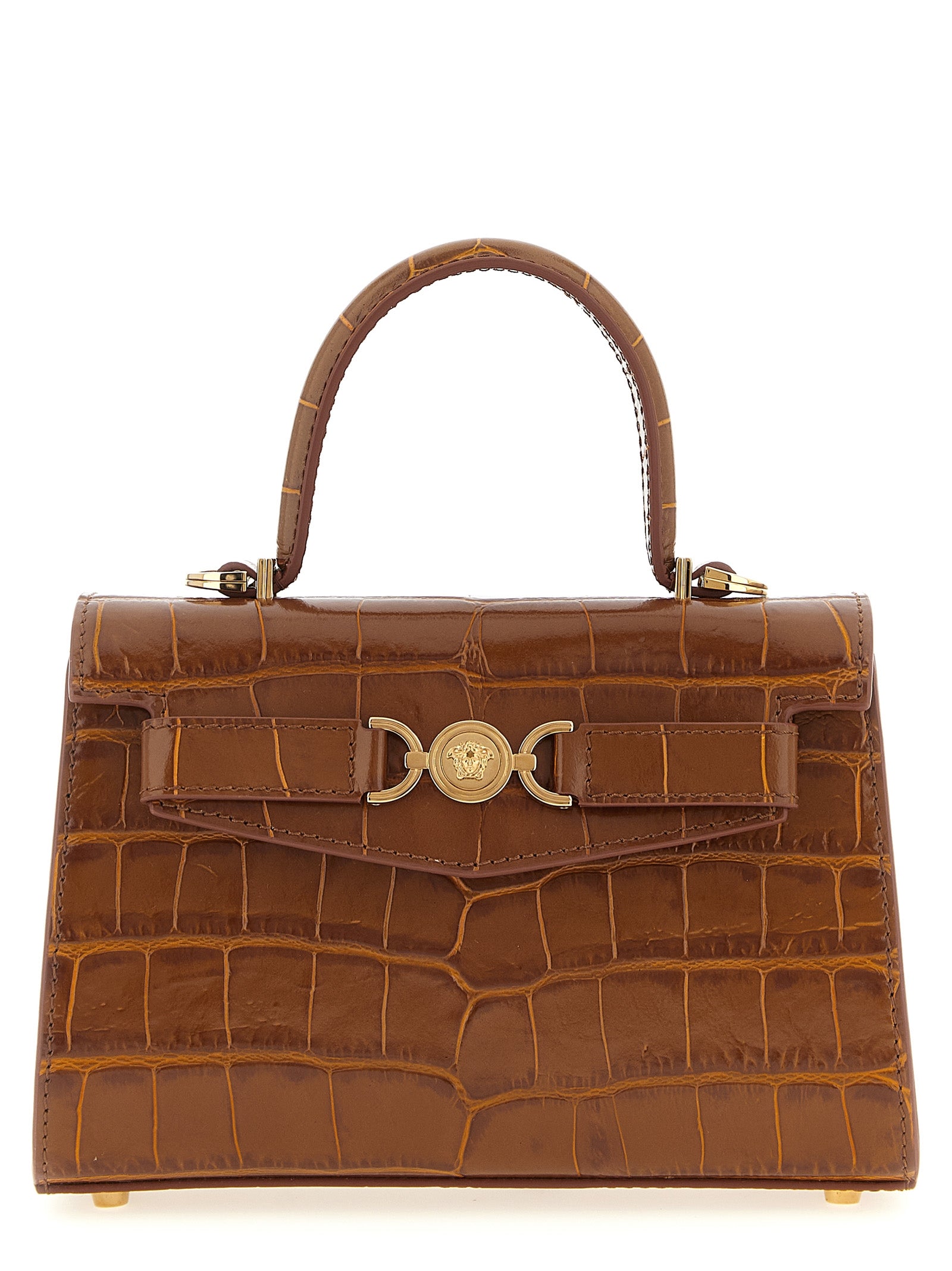 Versace Brown Calfskin Handbag Versace