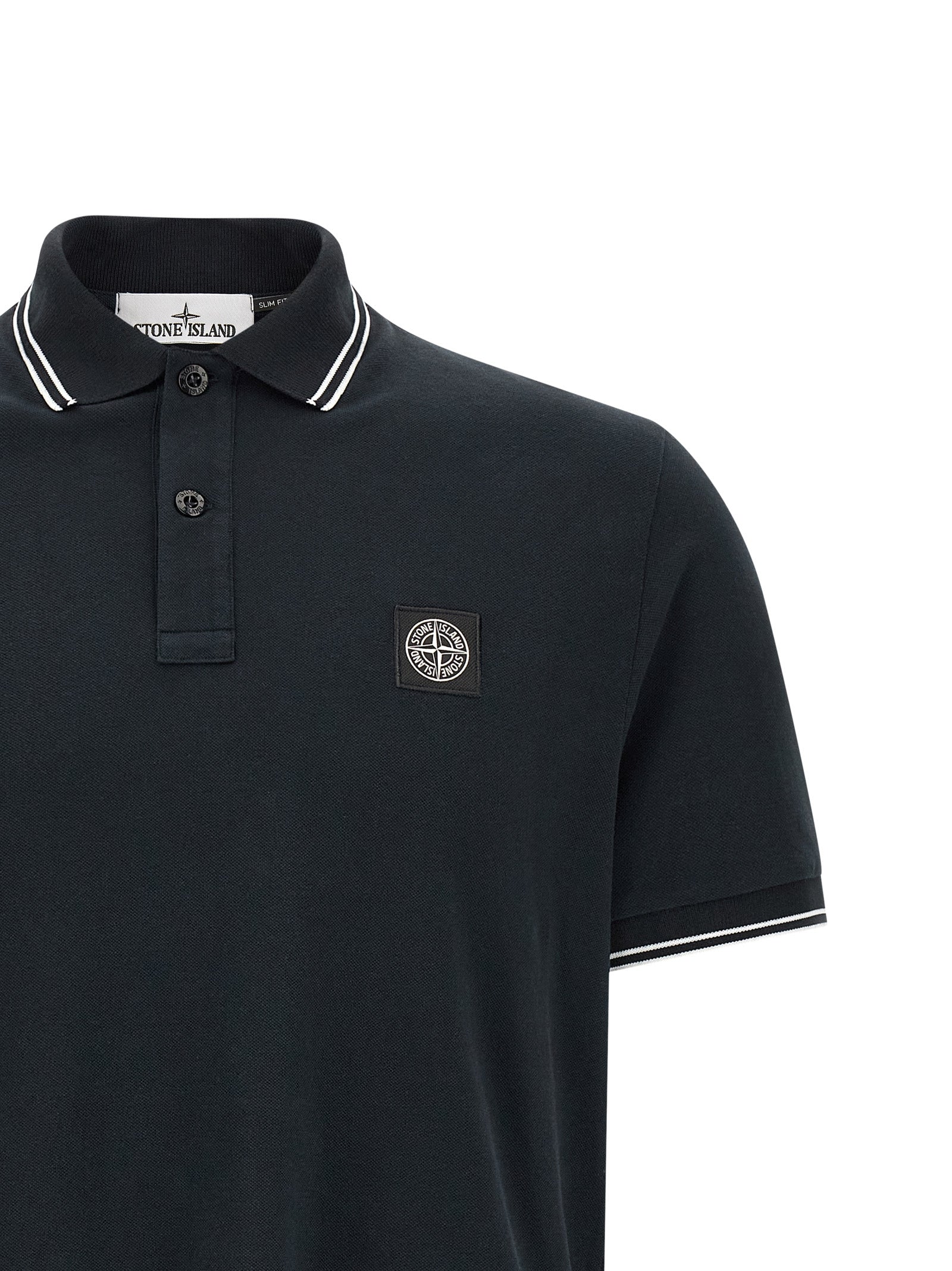 Stone Island Blue Cotton Polo Shirt Stone Island