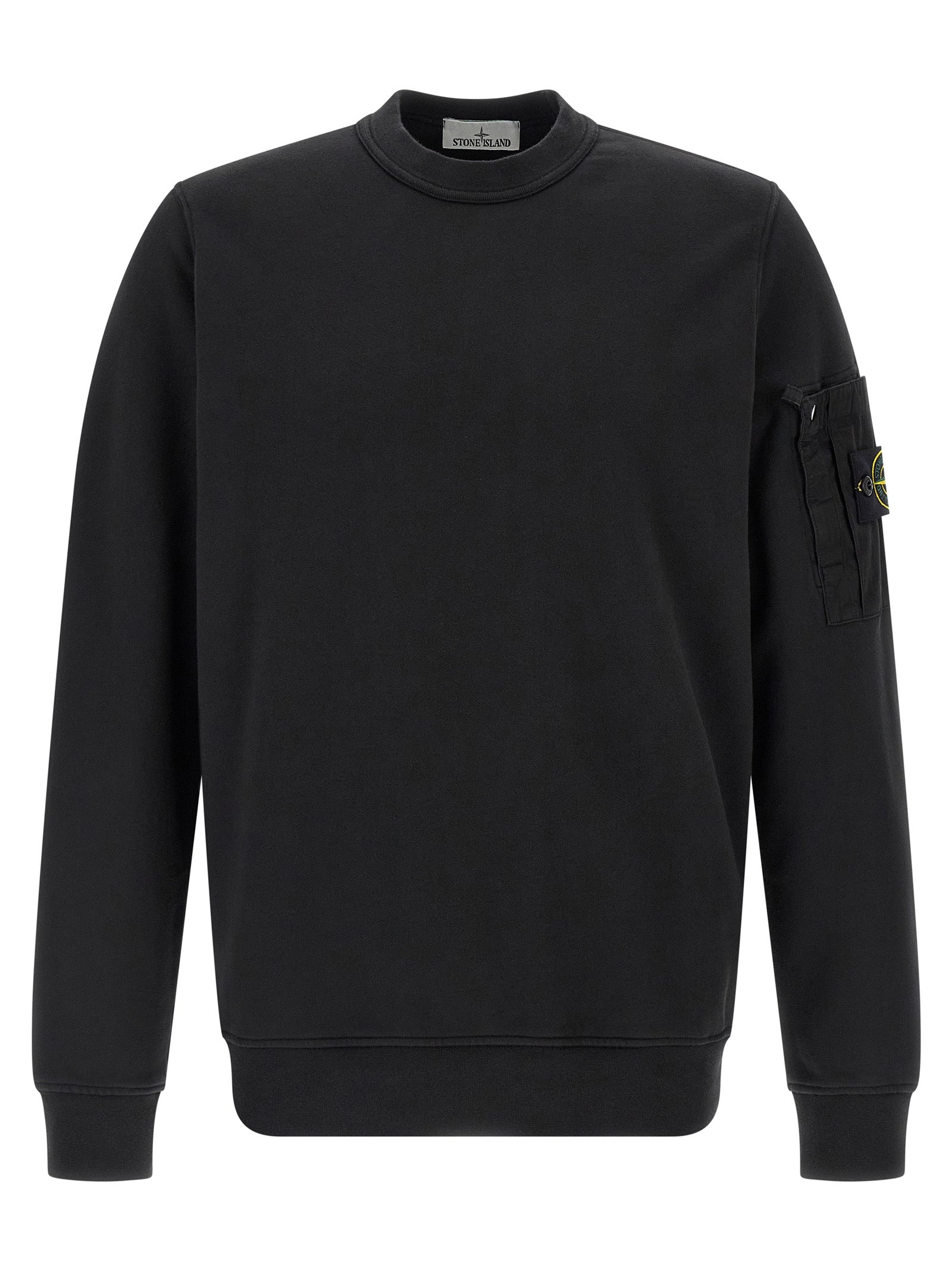 Stone Island Black Cotton Sweatshirt Stone Island