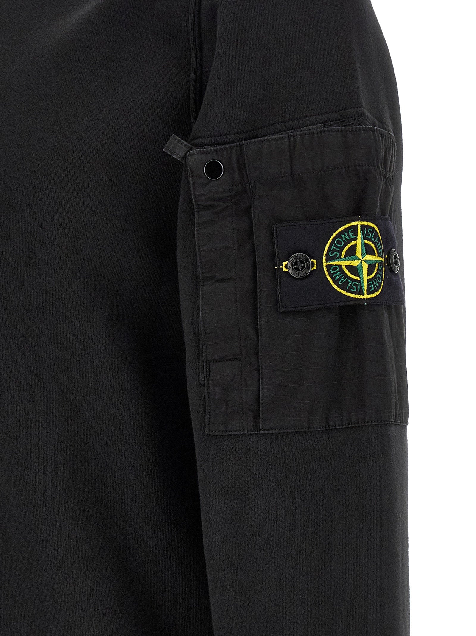 Stone Island Black Cotton Sweatshirt Stone Island