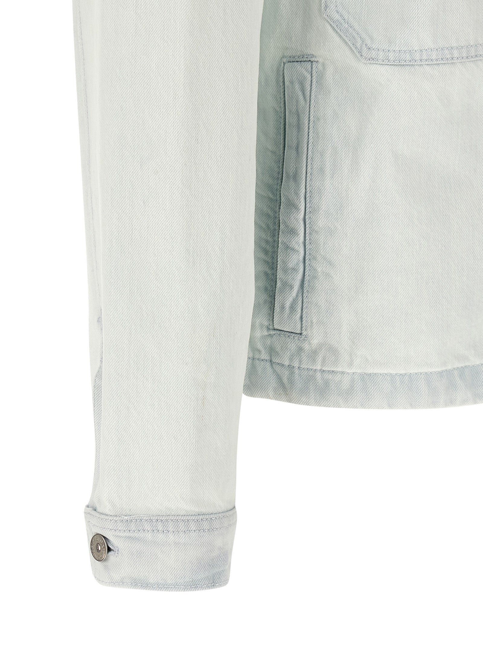 Stone Island Blue Cotton Denim Jacket Stone Island