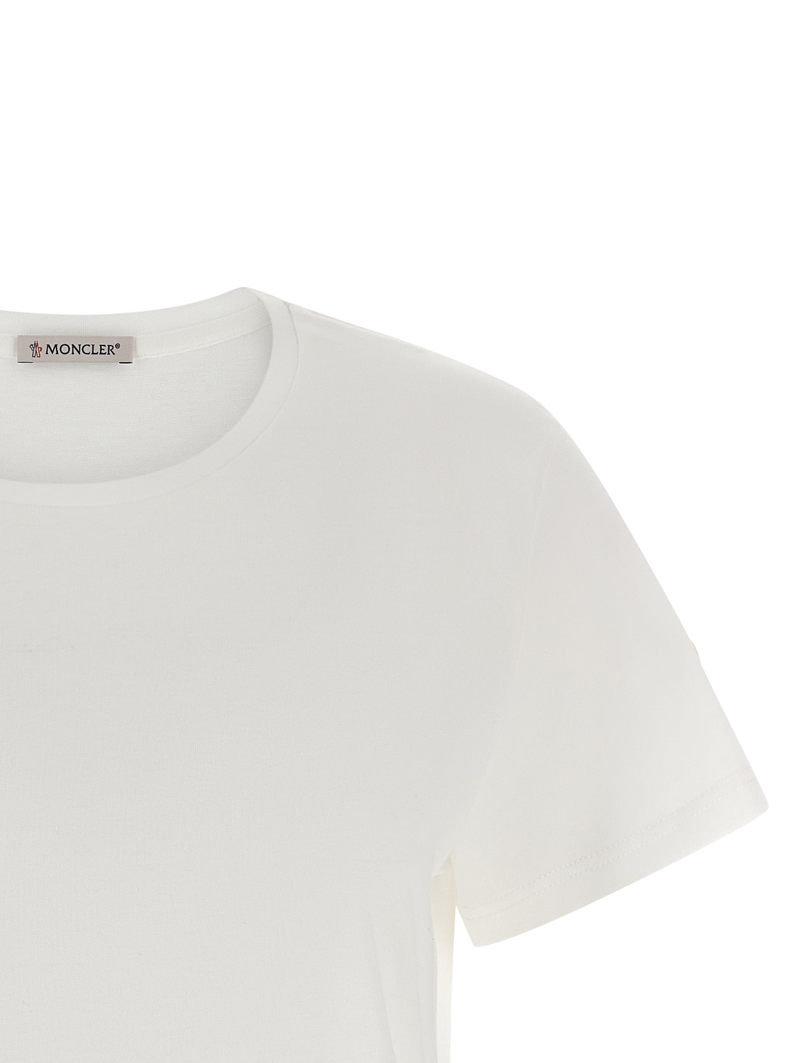 Moncler White Cotton T-Shirt Moncler