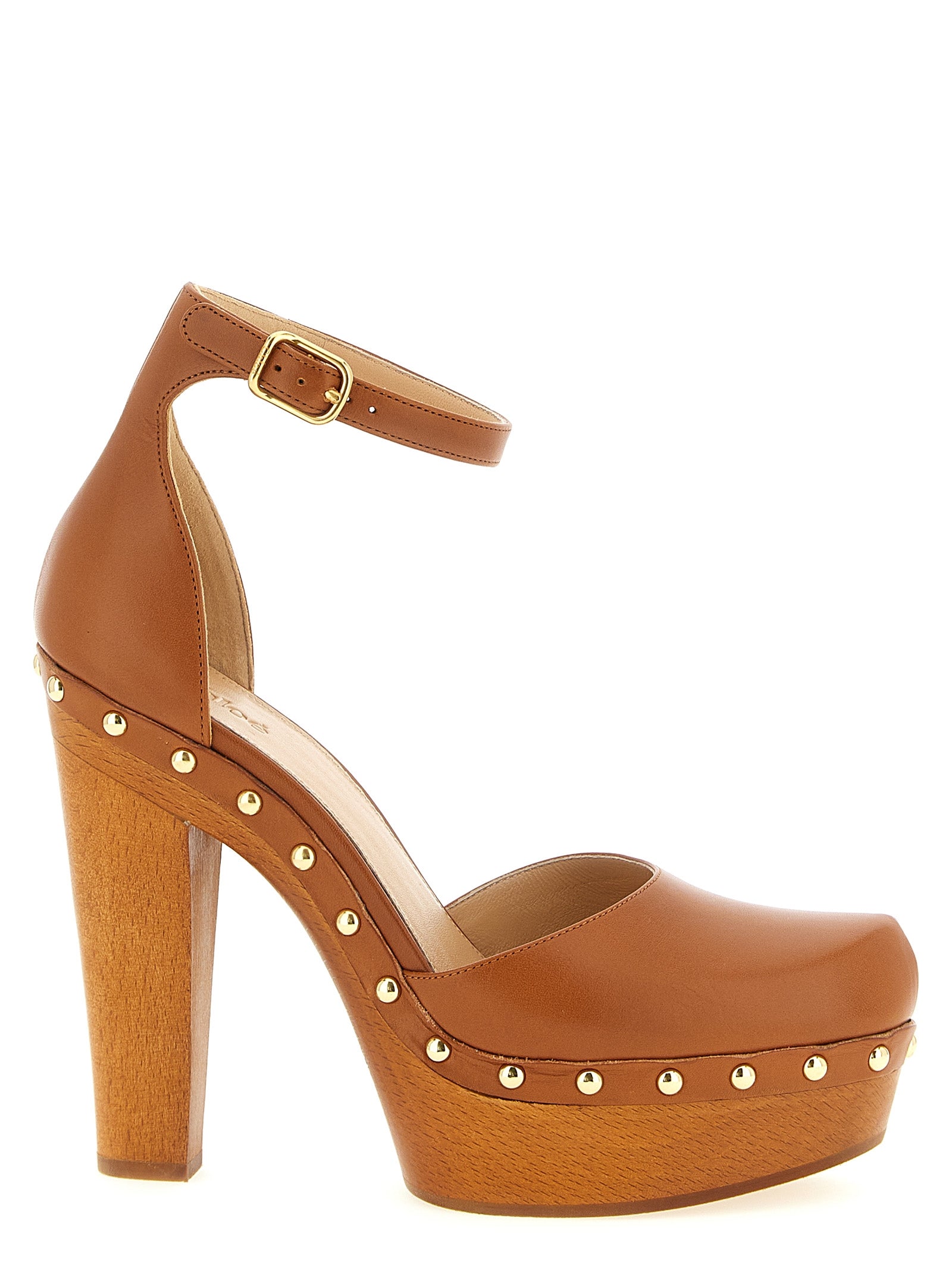 Chloé Brown Lamb Leather High Heel Pumps Chloé