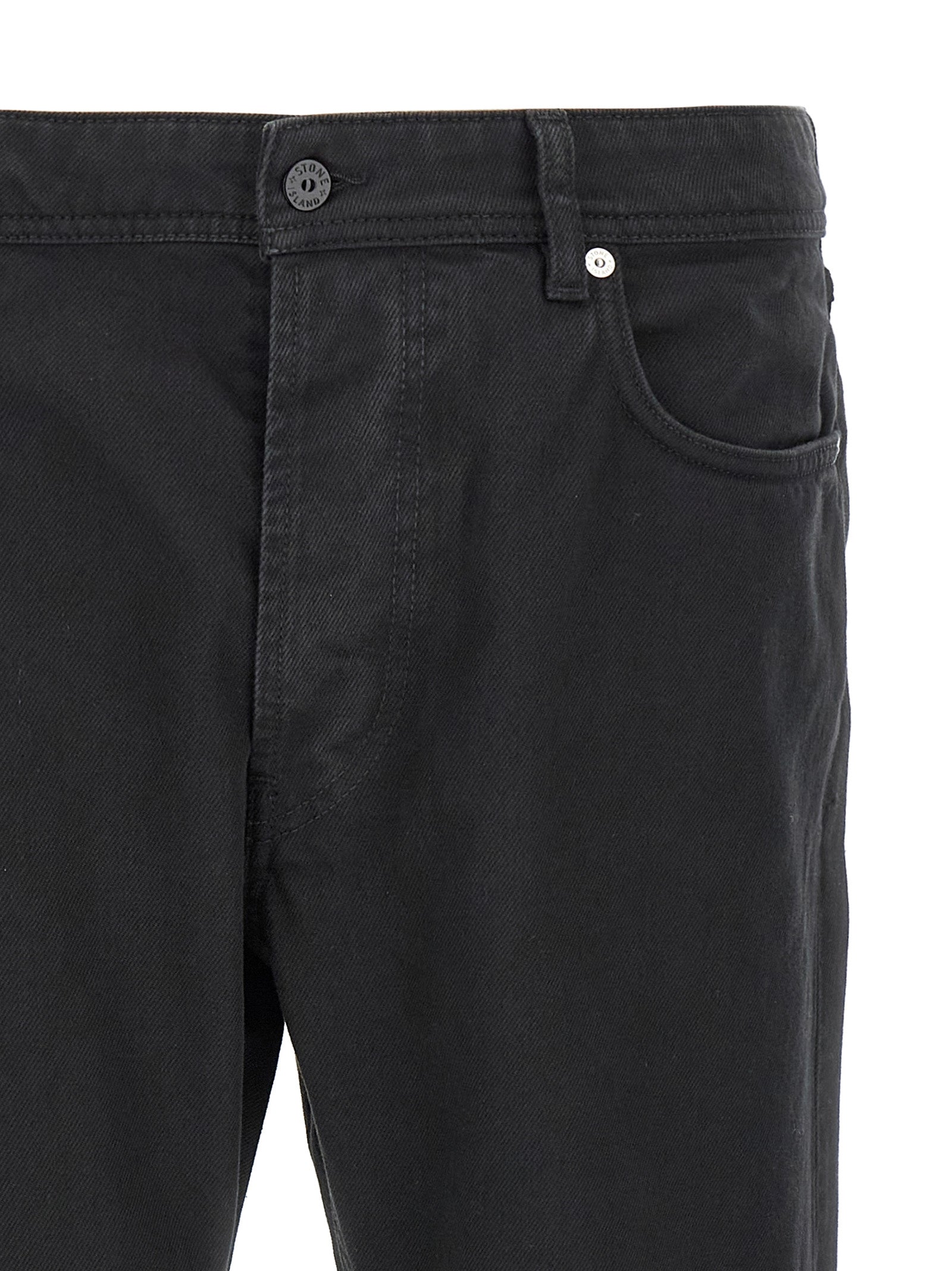 Stone Island Black Cotton Straight-Leg Jeans Stone Island