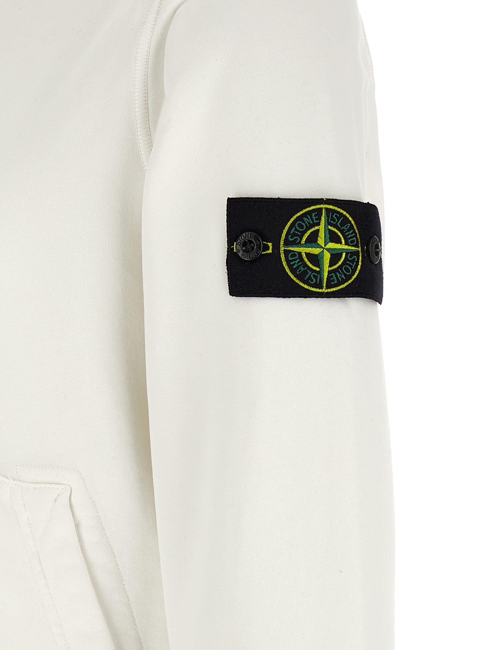 Stone Island White Cotton Sweatshirt Stone Island