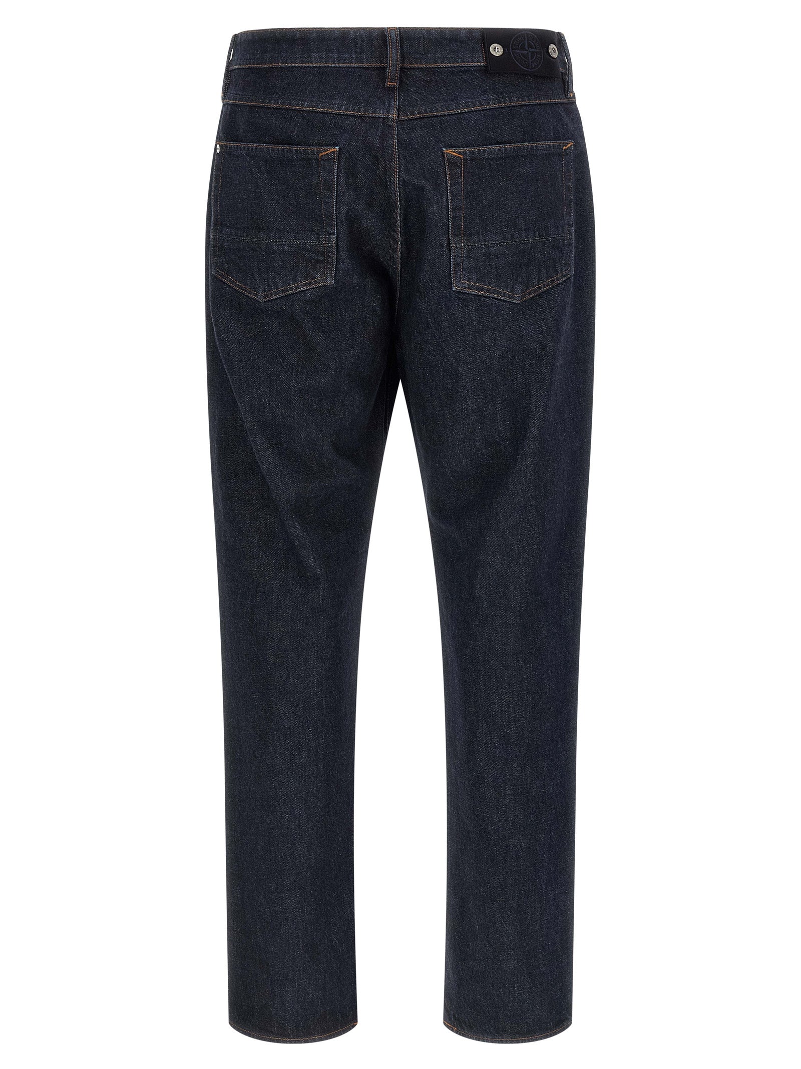 Stone Island Blue Cotton Straight-Leg Jeans Stone Island