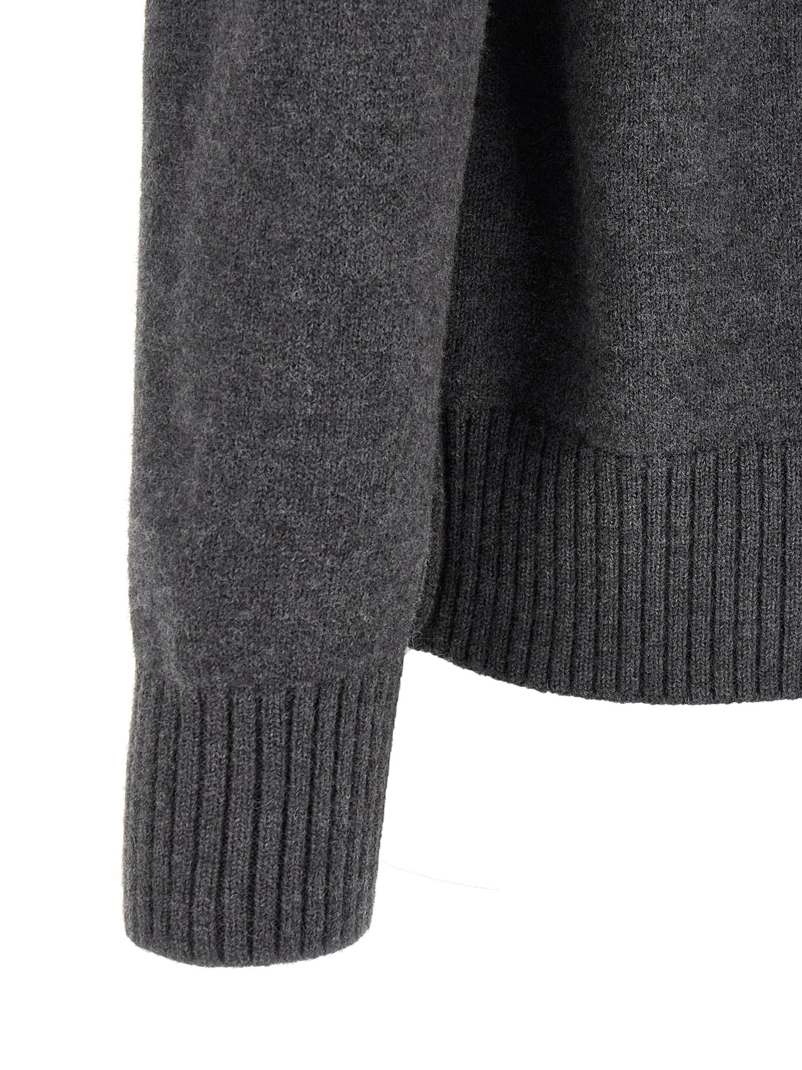 Ami Paris Gray Wool Cardigan Ami Paris
