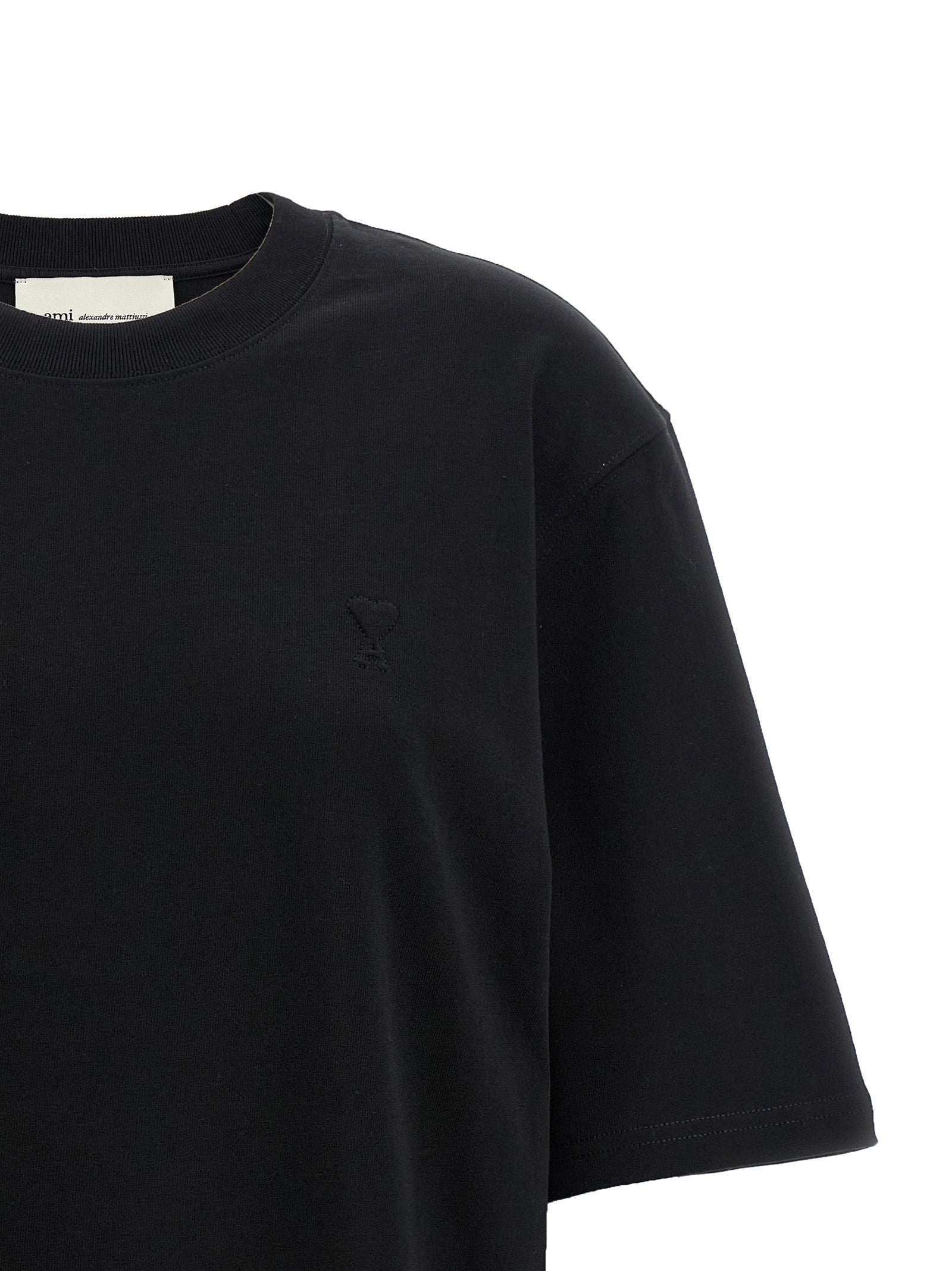 Ami Paris Black Cotton T-Shirt Ami Paris