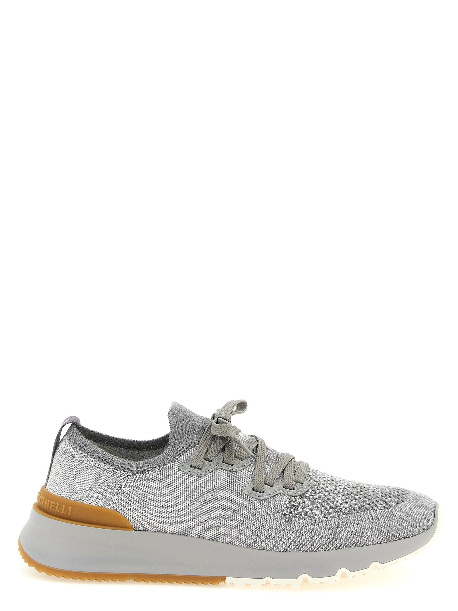 Brunello Cucinelli Gray Cotton Athletic Sneakers Brunello Cucinelli