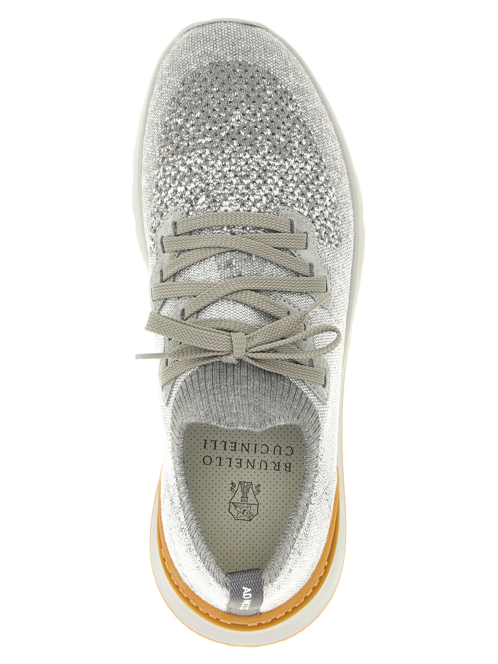 Brunello Cucinelli Gray Cotton Athletic Sneakers Brunello Cucinelli