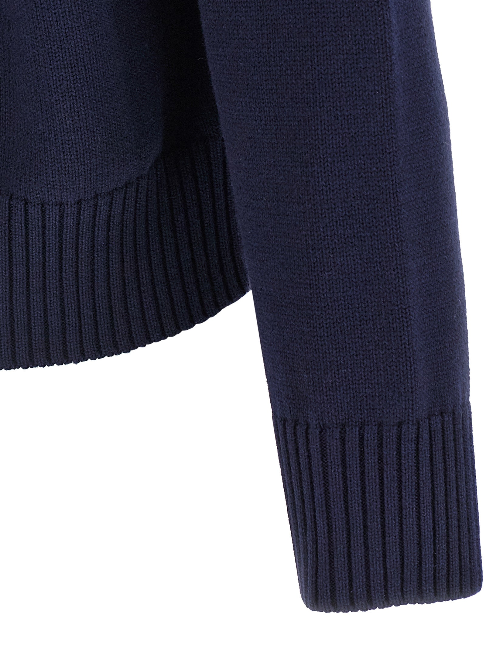 Ami Paris Blue Wool Cardigan Ami Paris