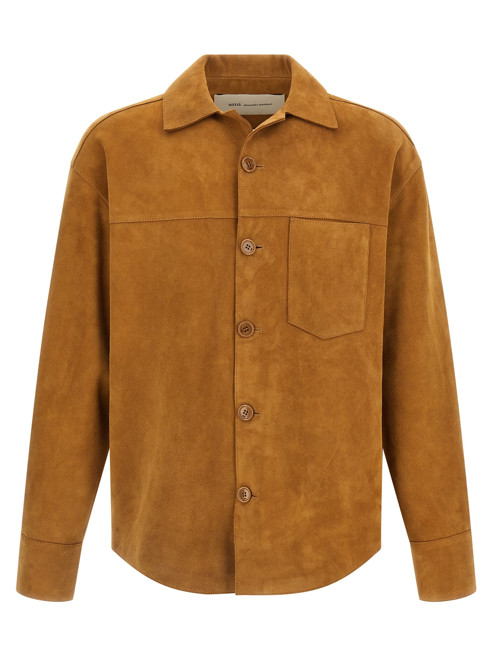 Ami Paris Brown Lamb Leather Leather Jacket Ami Paris