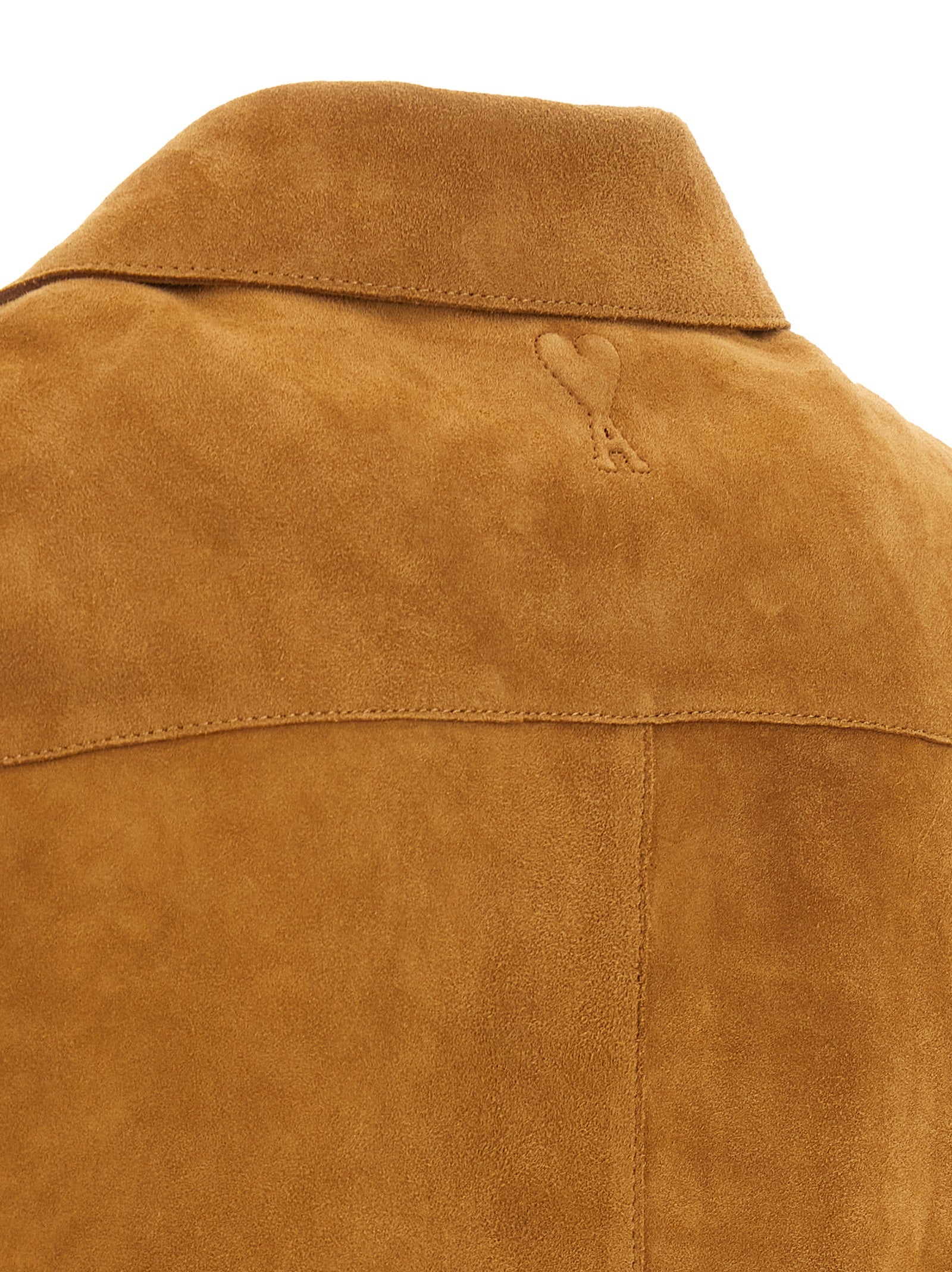 Ami Paris Brown Lamb Leather Leather Jacket Ami Paris
