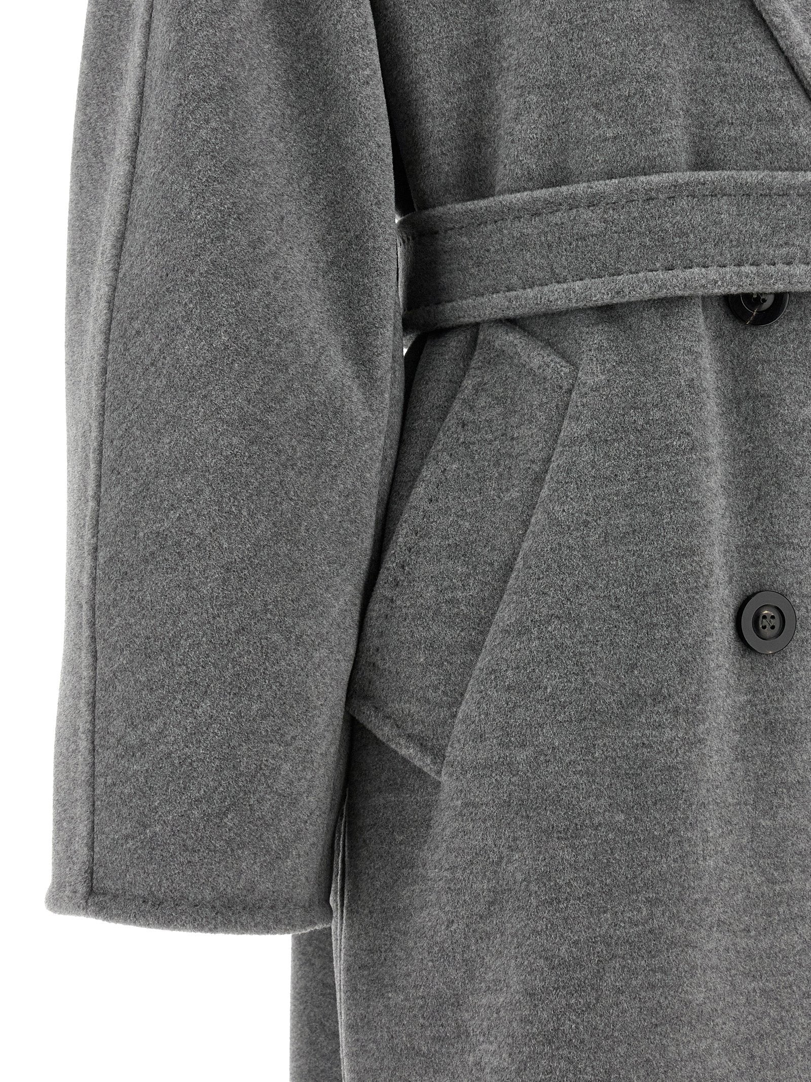 Max Mara Gray Virgin Wool Coat Max Mara