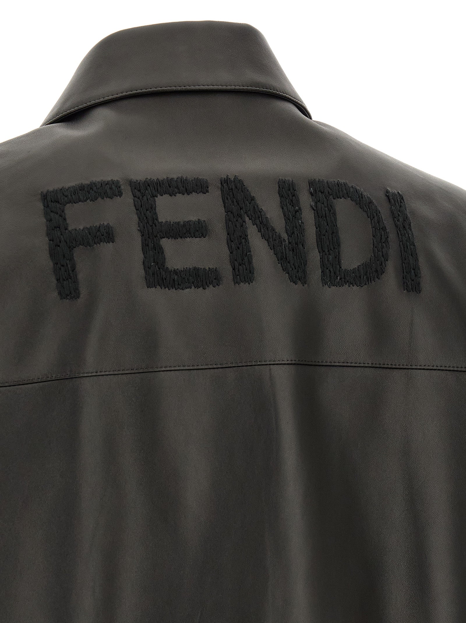 Fendi Black Lamb Leather Leather Jacket Fendi