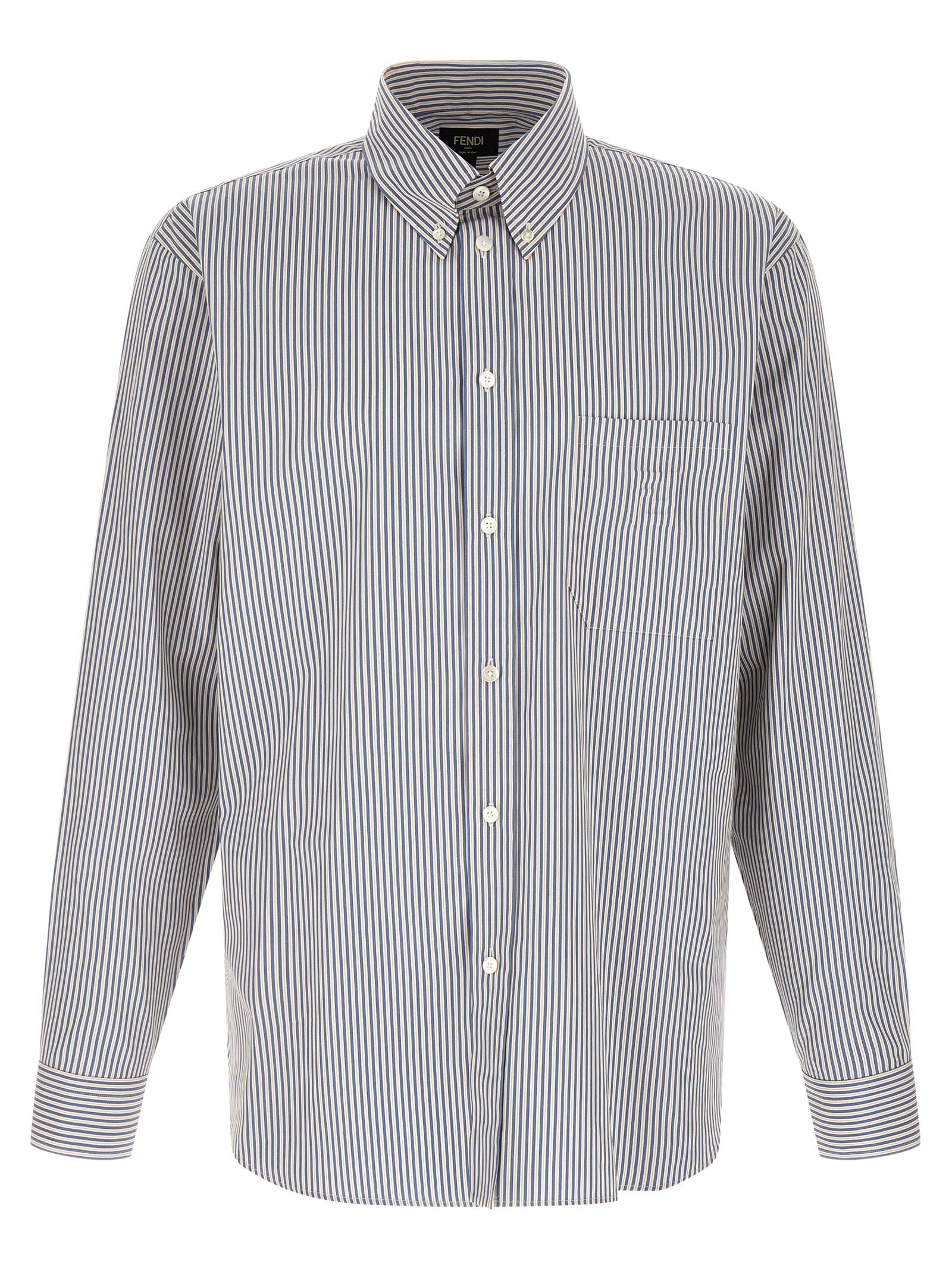 Fendi Blue Cotton Blouse Fendi