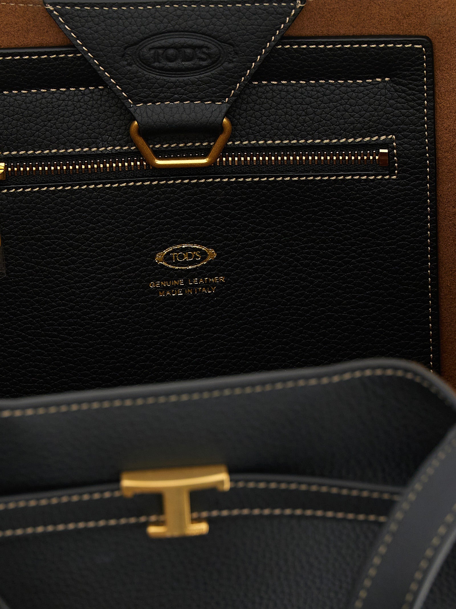 Tod's Black Calfskin Tote Bag Tod's