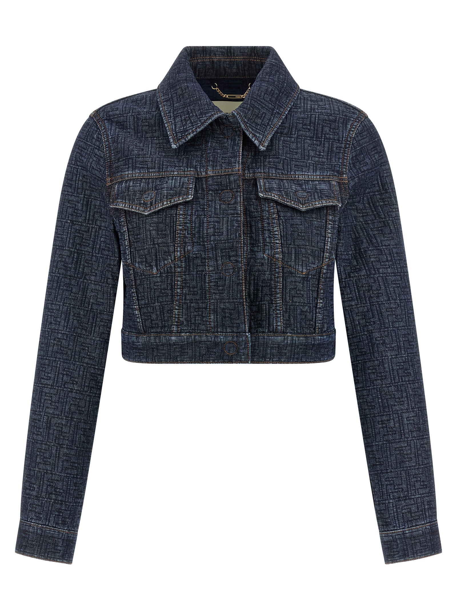 Fendi Blue Cotton Denim Jacket Fendi