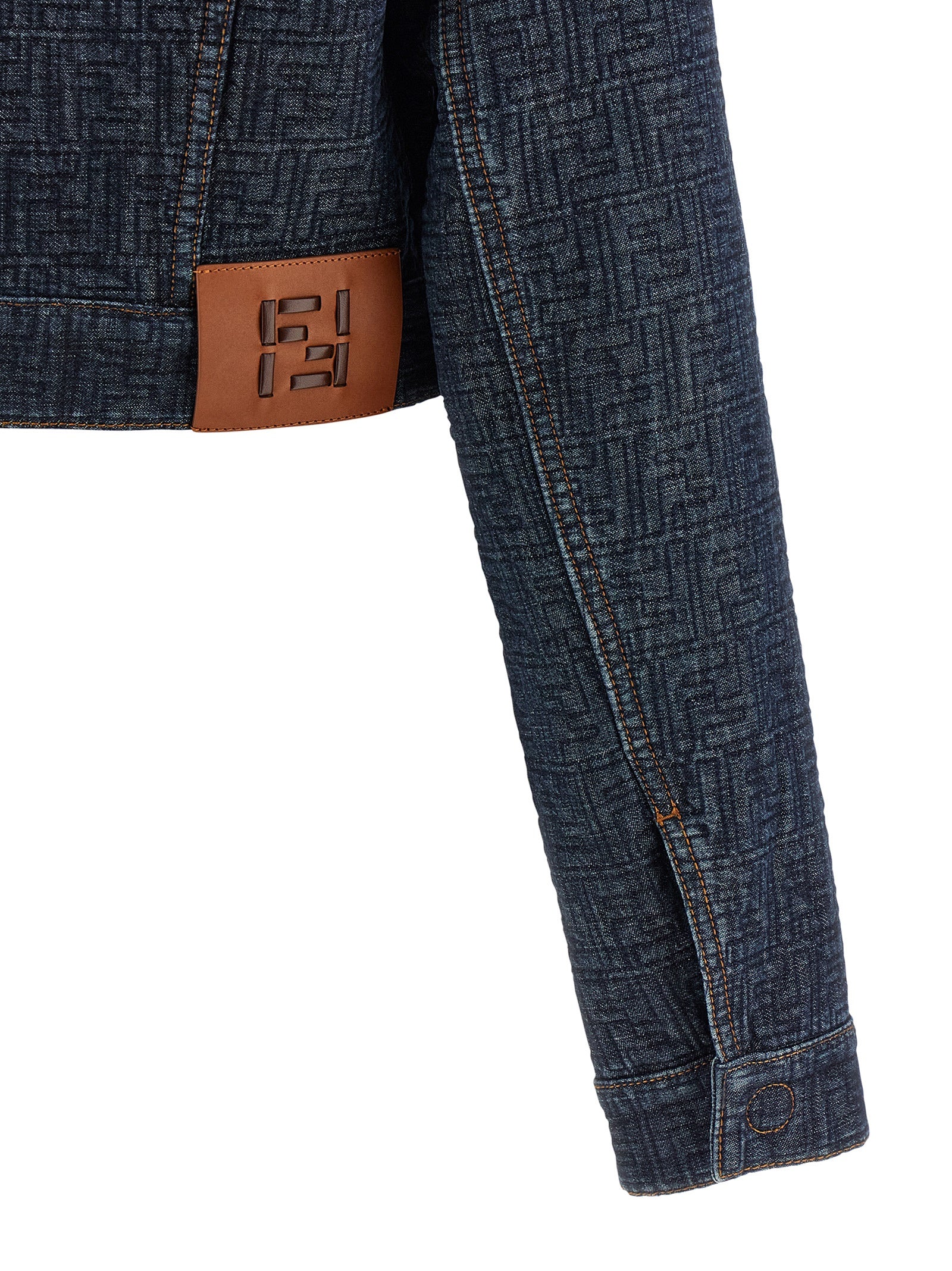 Fendi Blue Cotton Denim Jacket Fendi